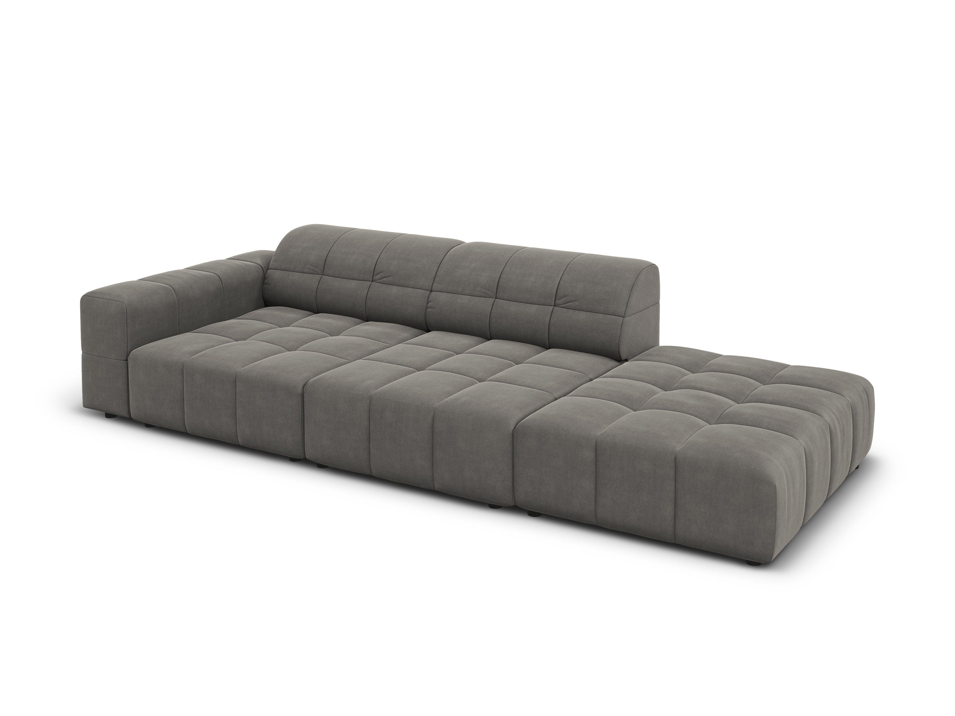 Sofa aksamitna prawostronna 3-osobowa CHICAGO szary Cosmopolitan Design Eye on Design