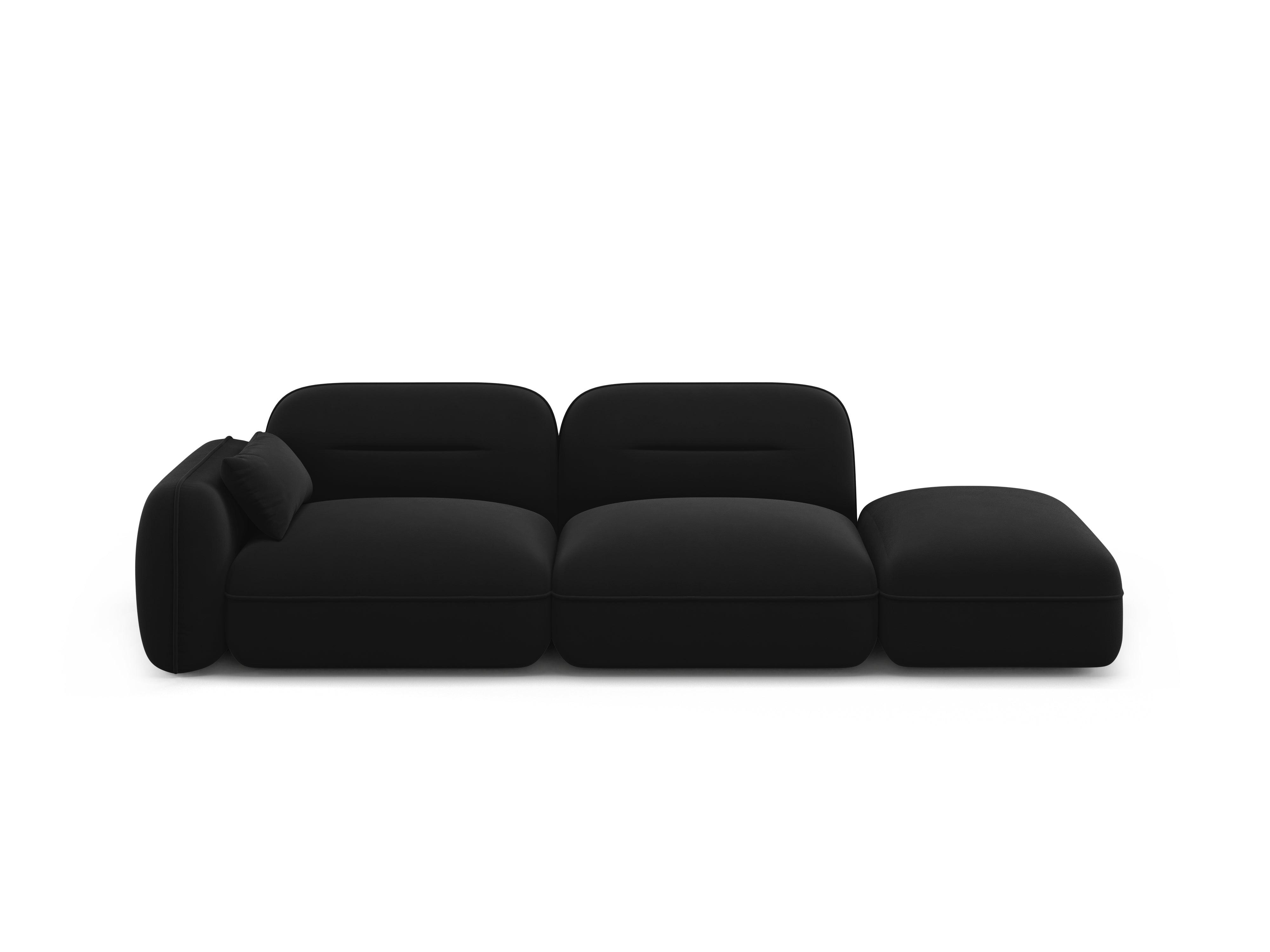Sofa modułowa aksamitna prawostronna 3-osobowa SYDNEY czarny Cosmopolitan Design Eye on Design