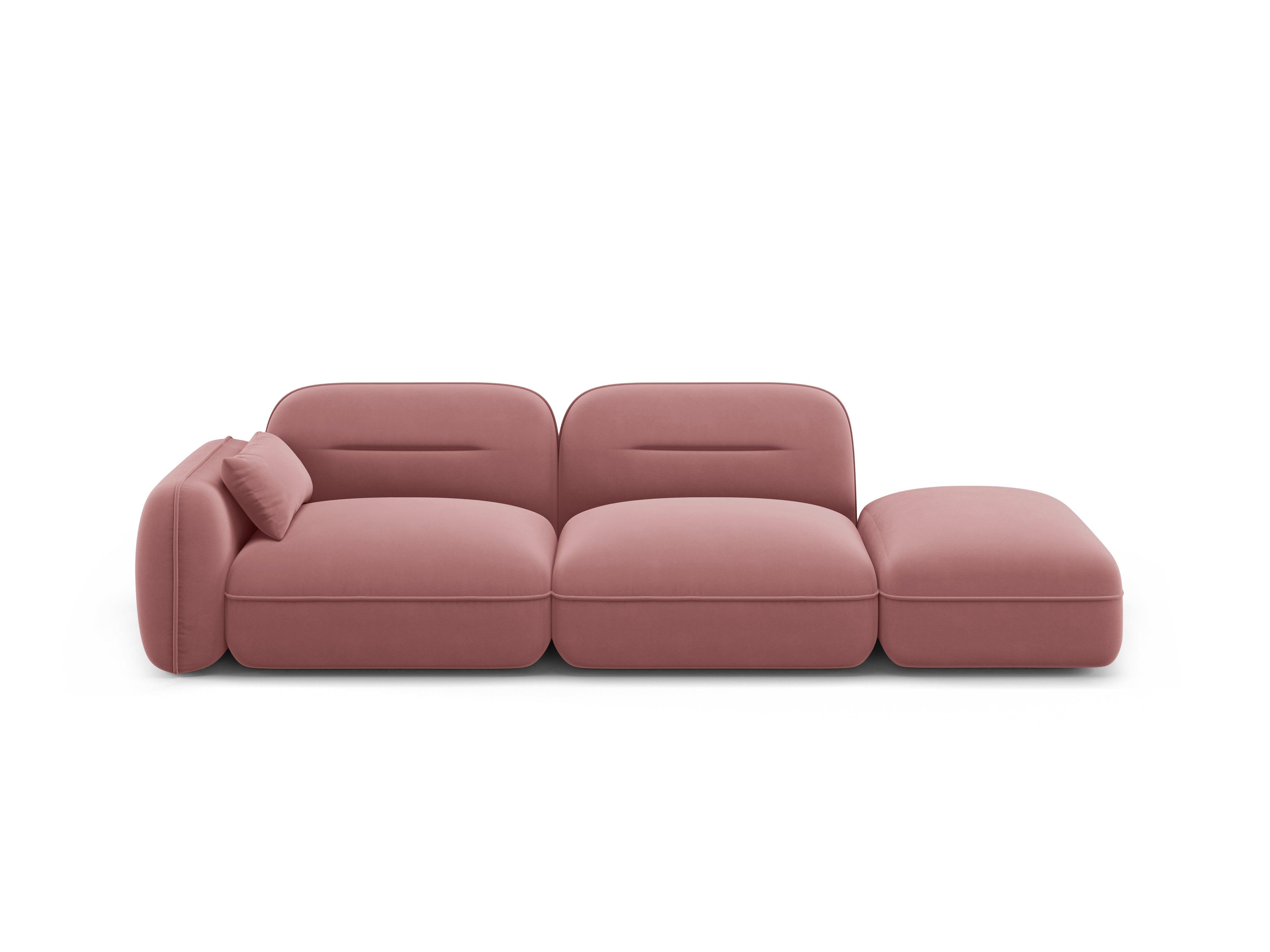 Sofa modułowa aksamitna prawostronna 3-osobowa SYDNEY łososiowy Cosmopolitan Design Eye on Design