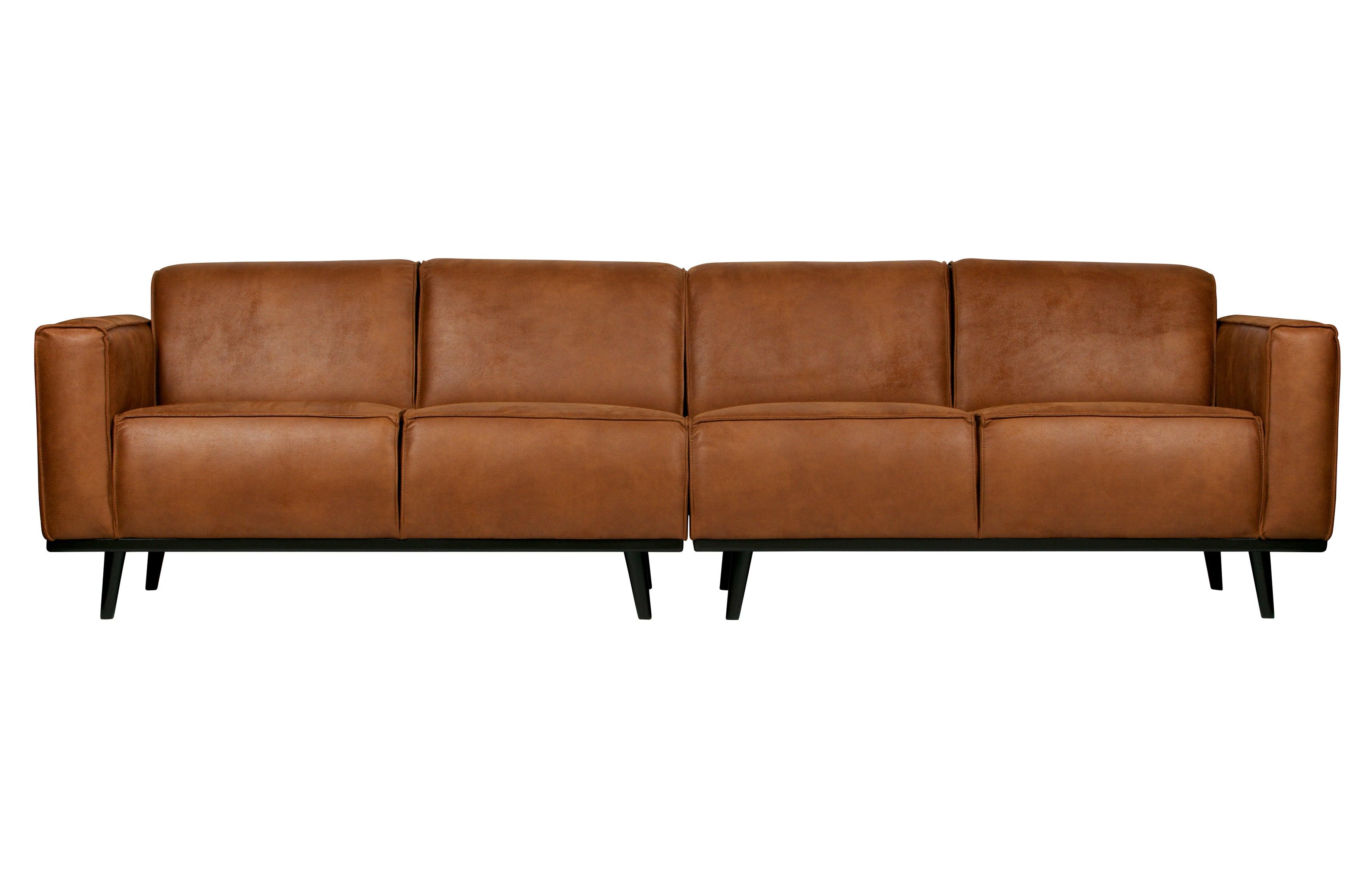 Sofa ekoskóra 4-osobowa STATEMENT koniakowy Be Pure Eye on Design