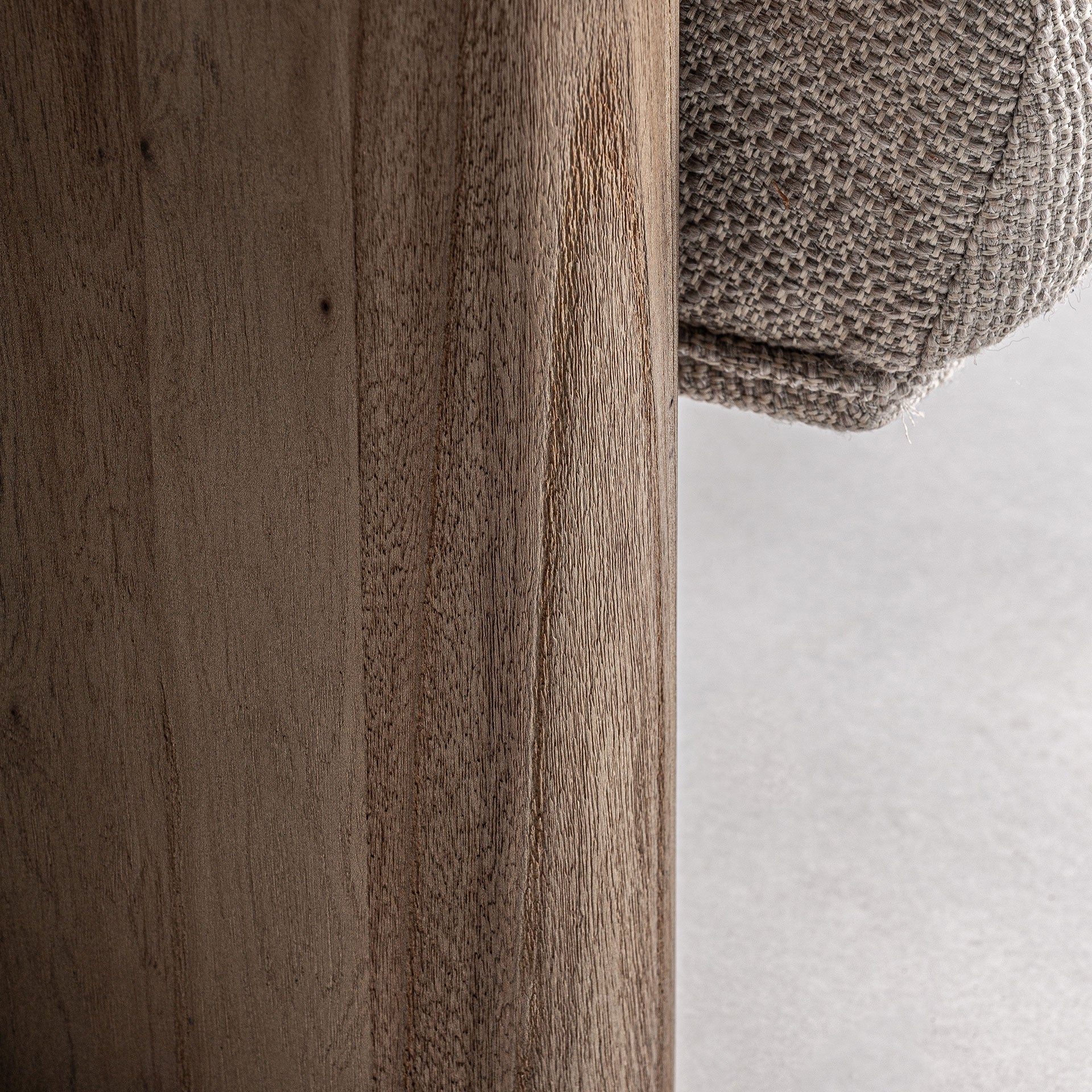 Jacquard Beige Sofa with Cushions and Wooden Base