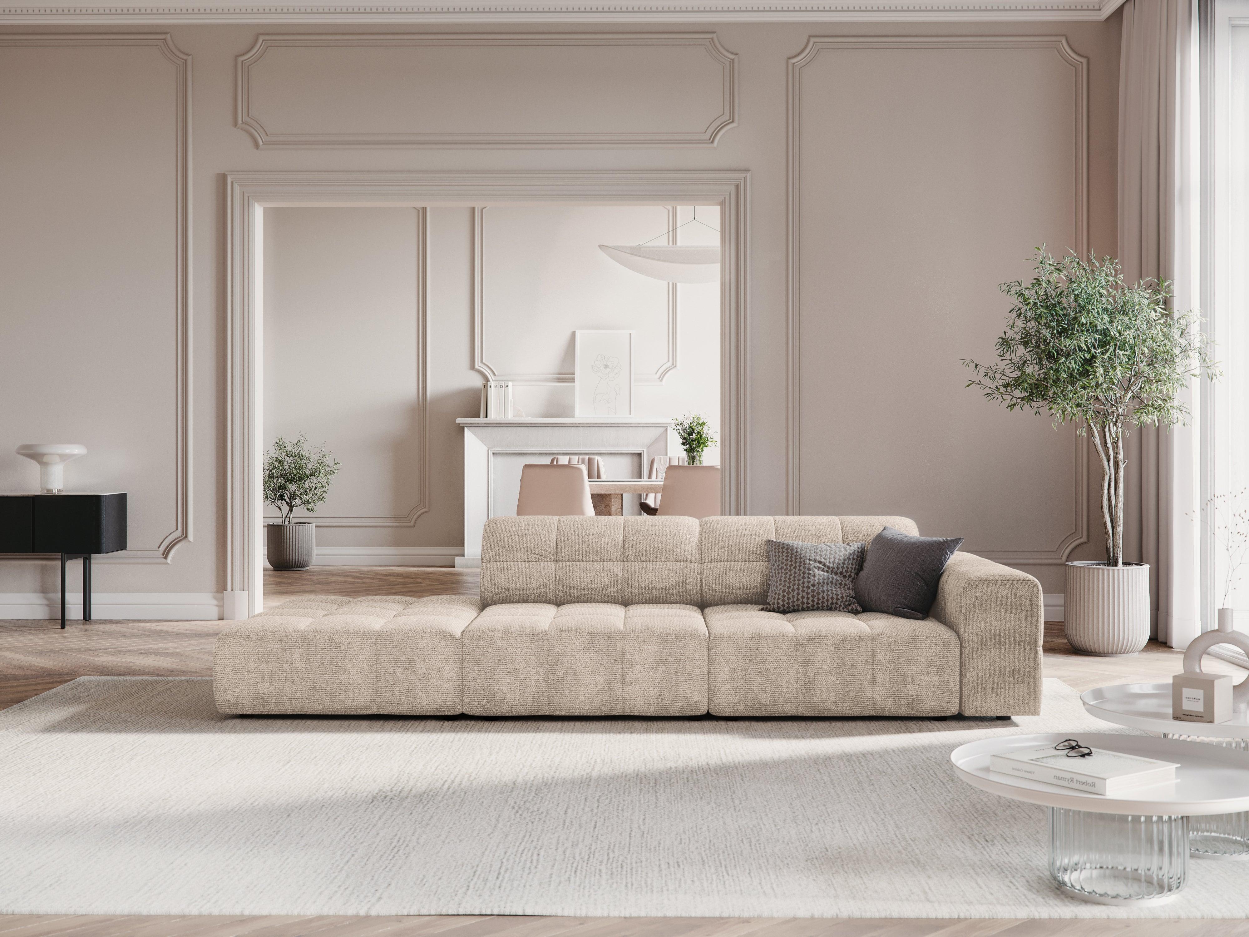 Sofa lewostronna 3-osobowa CHICAGO beżowy szenil Cosmopolitan Design Eye on Design