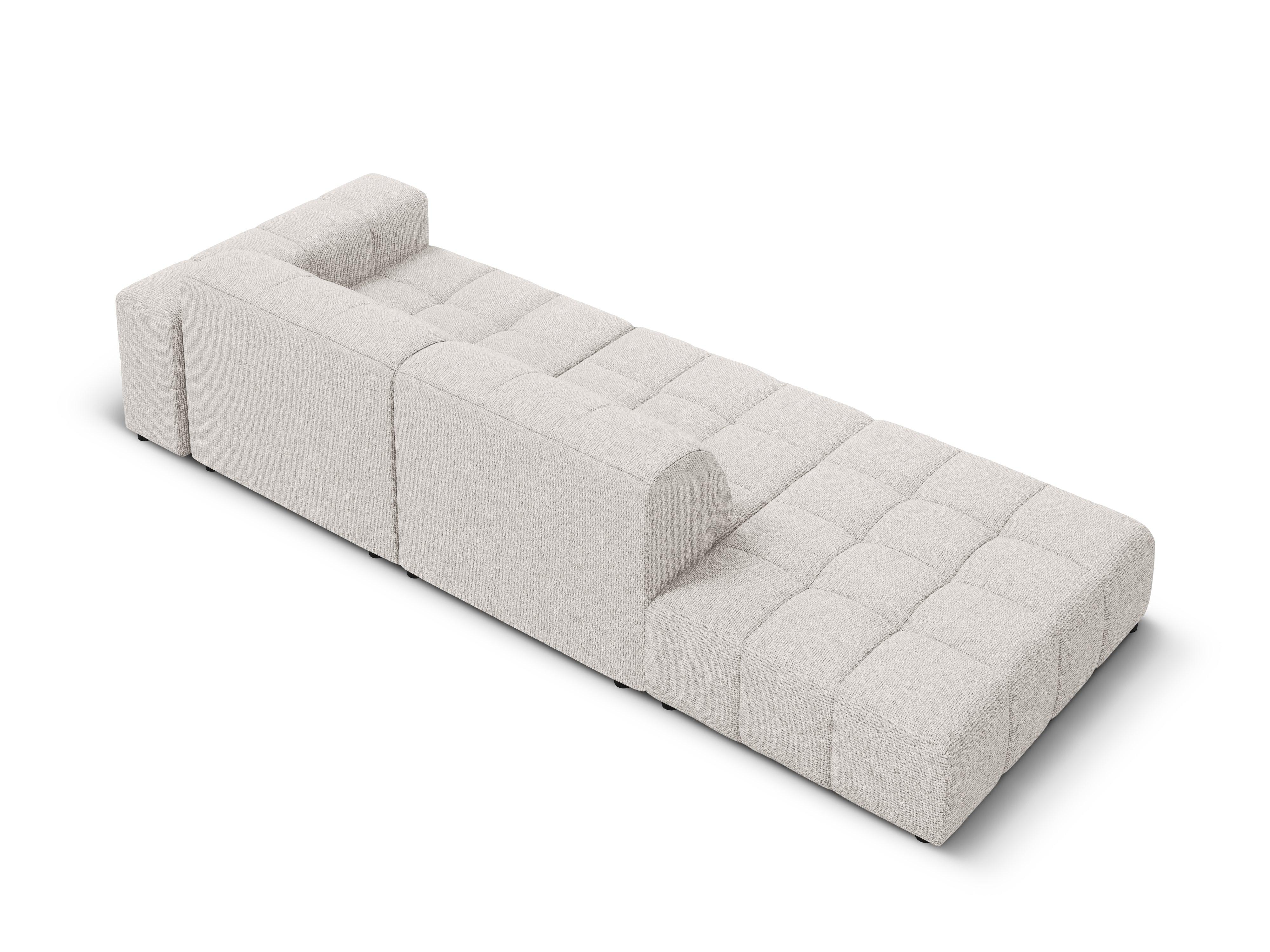 Sofa lewostronna 3-osobowa CHICAGO jasnoszary szenil Cosmopolitan Design Eye on Design