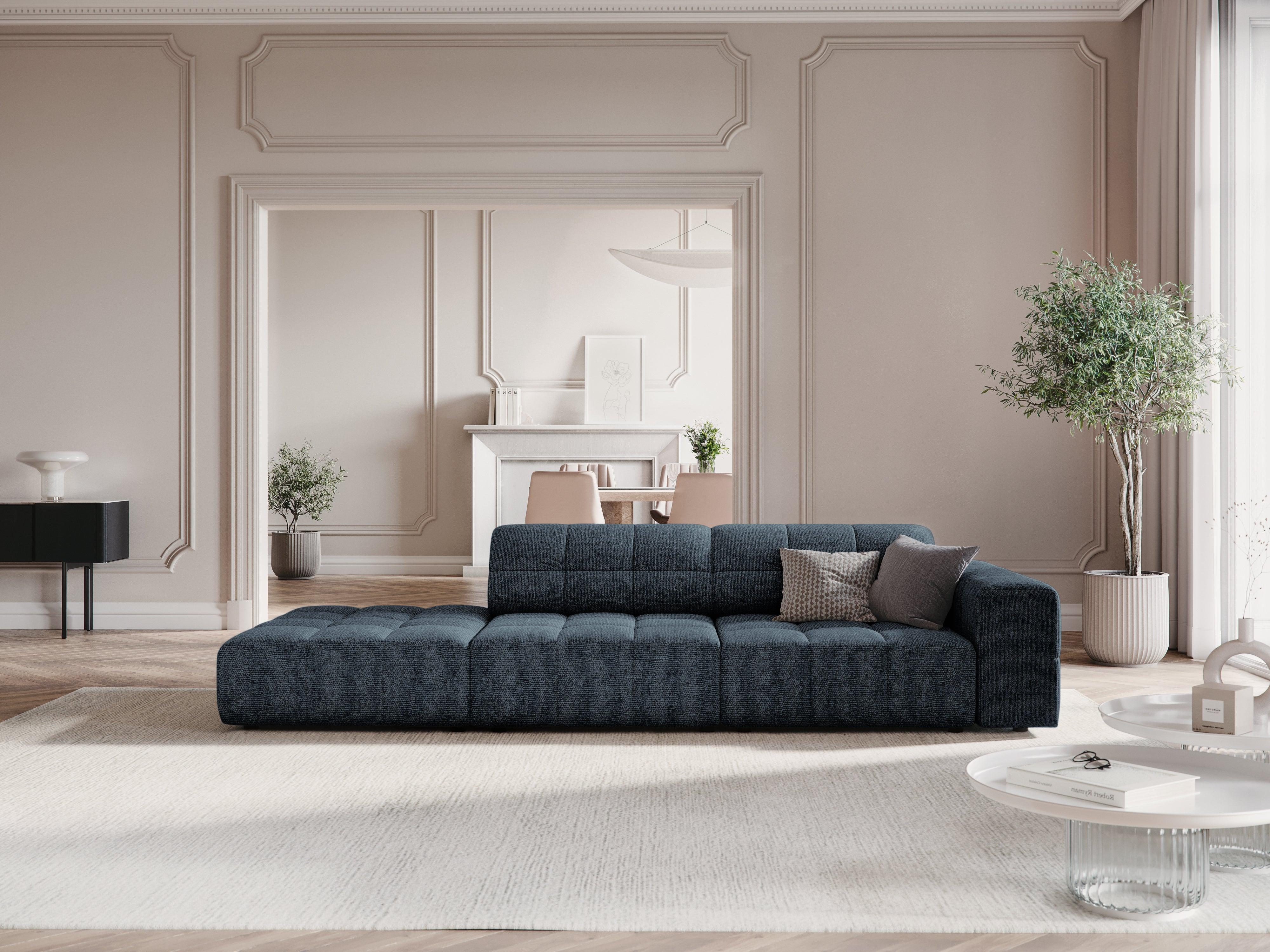 Sofa lewostronna 3-osobowa CHICAGO niebieski szenil Cosmopolitan Design Eye on Design