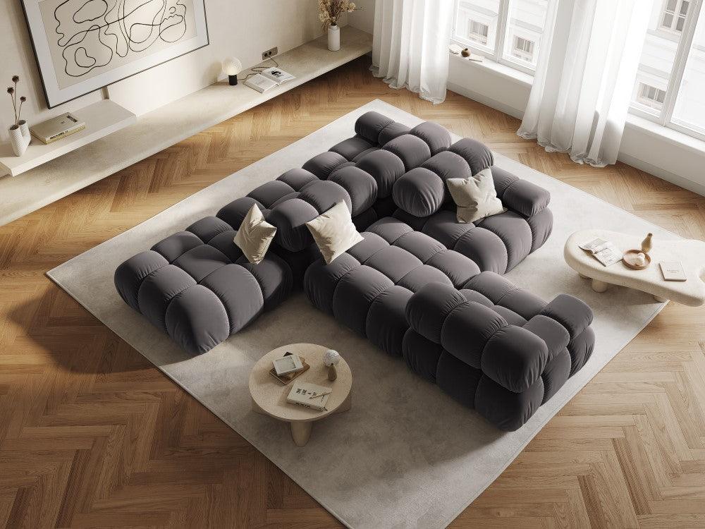 Sofa modułowa aksamitna lewostronna 4-osobowa TROPEA ciemnoszary Milo Casa Eye on Design