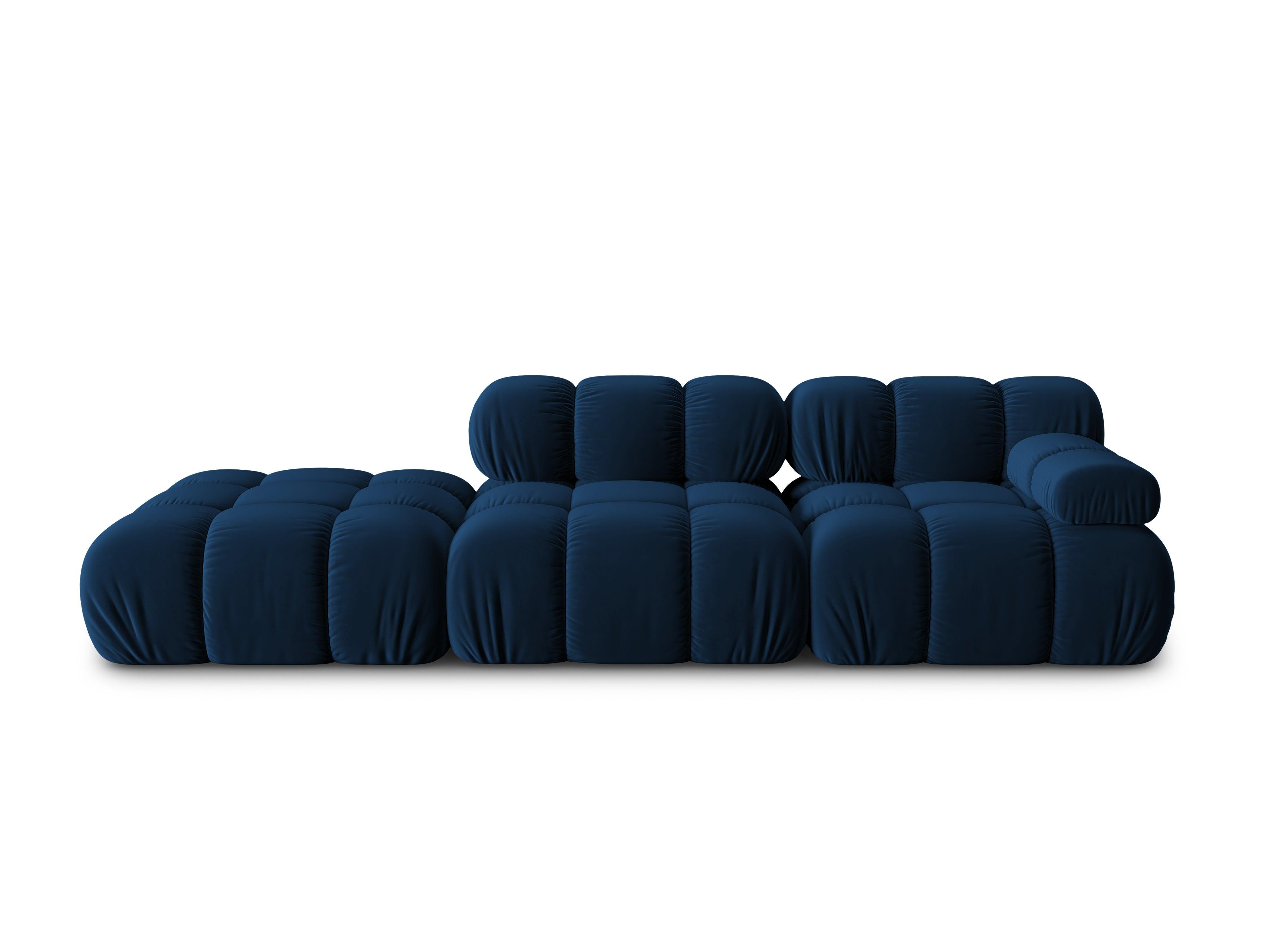 Sofa modułowa aksamitna lewostronna 4-osobowa TROPEA granat królewski Milo Casa Eye on Design