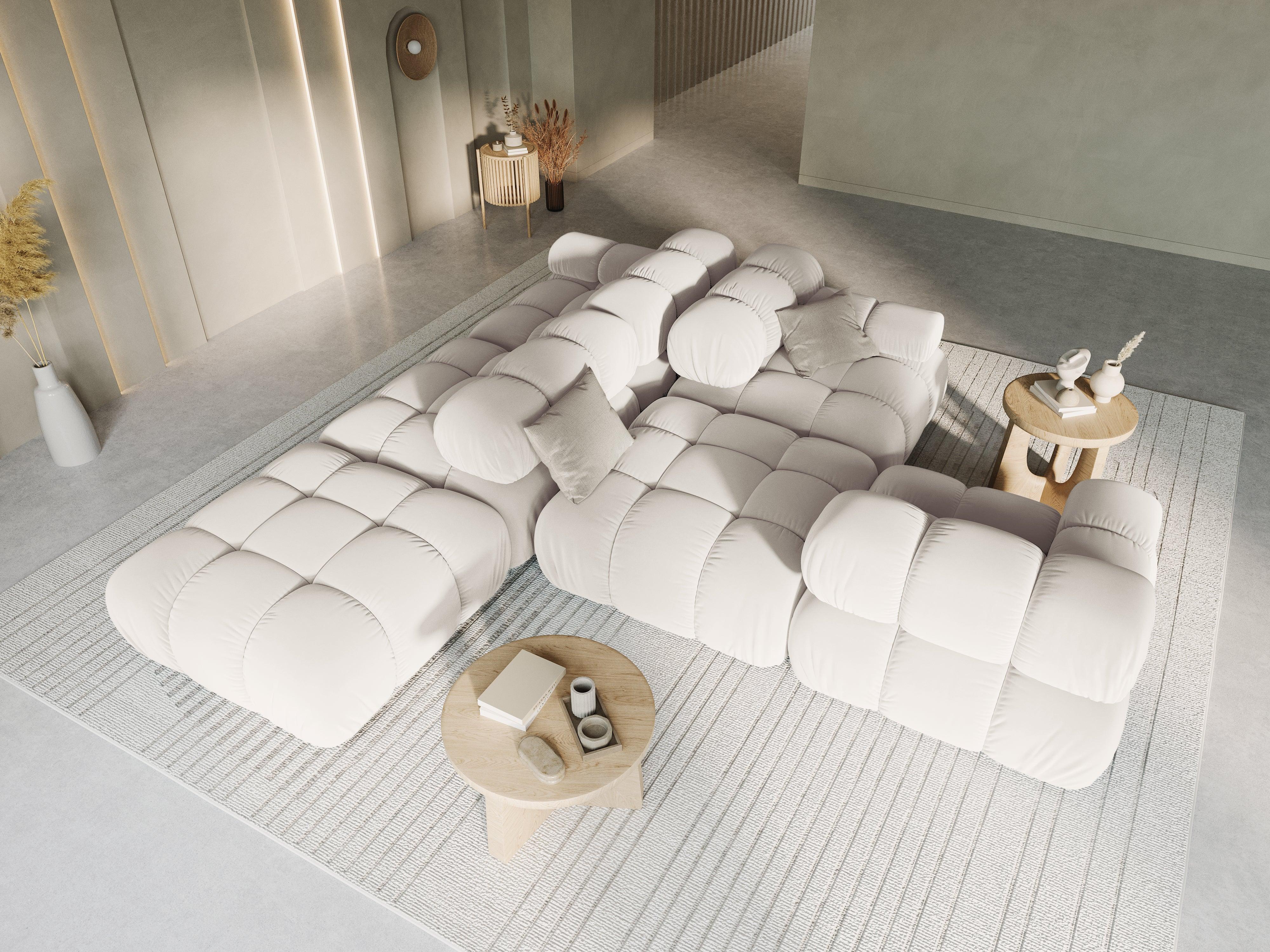 Sofa modułowa aksamitna lewostronna 4-osobowa TROPEA jasnobeżowy Milo Casa Eye on Design
