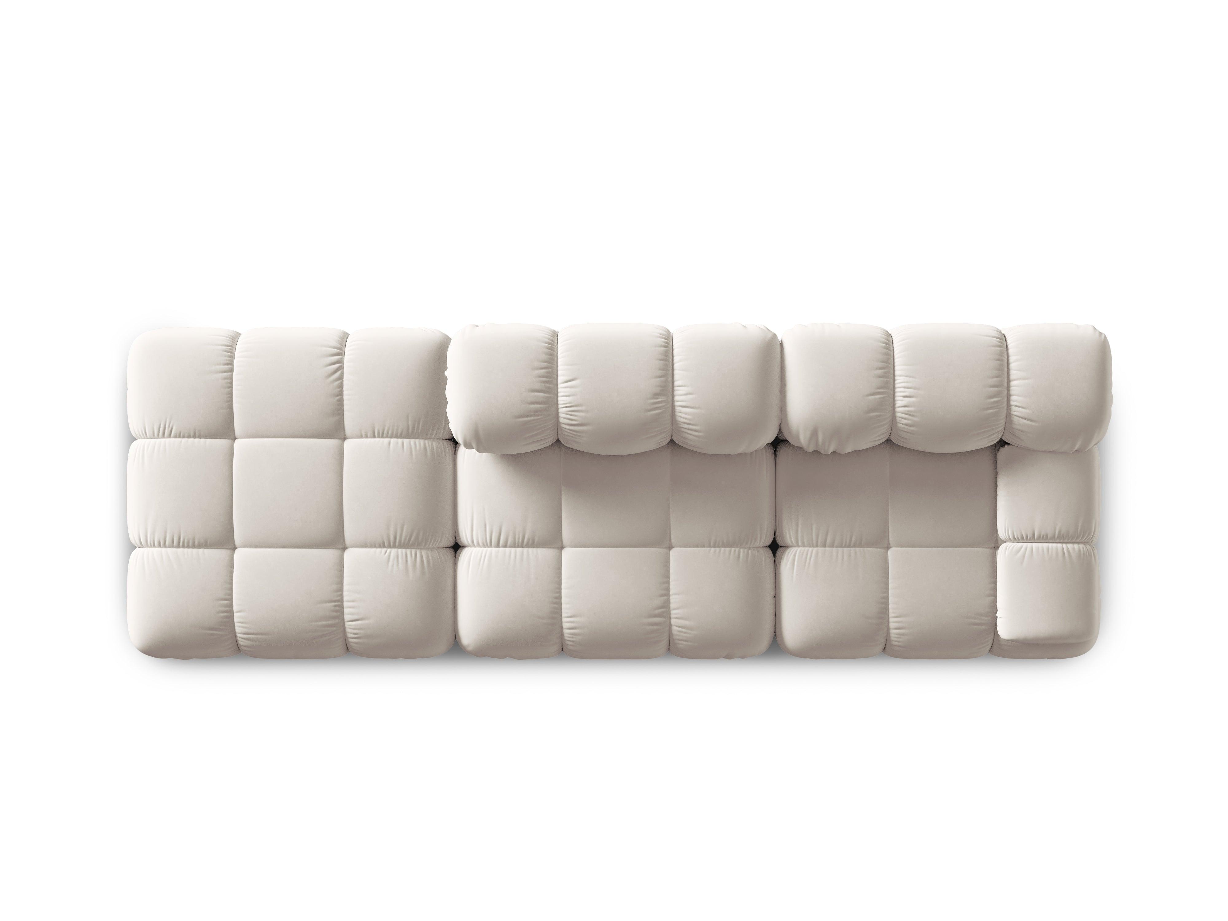 Sofa modułowa aksamitna lewostronna 4-osobowa TROPEA jasnobeżowy Milo Casa Eye on Design