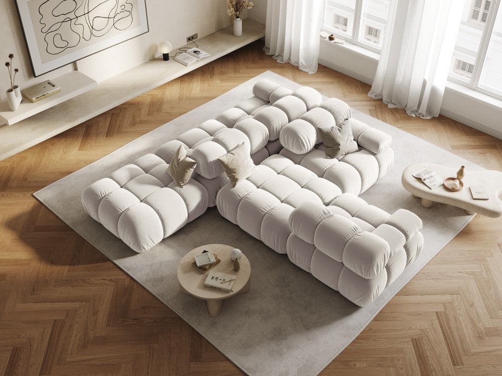 Sofa modułowa aksamitna lewostronna 4-osobowa TROPEA jasnobeżowy Milo Casa Eye on Design