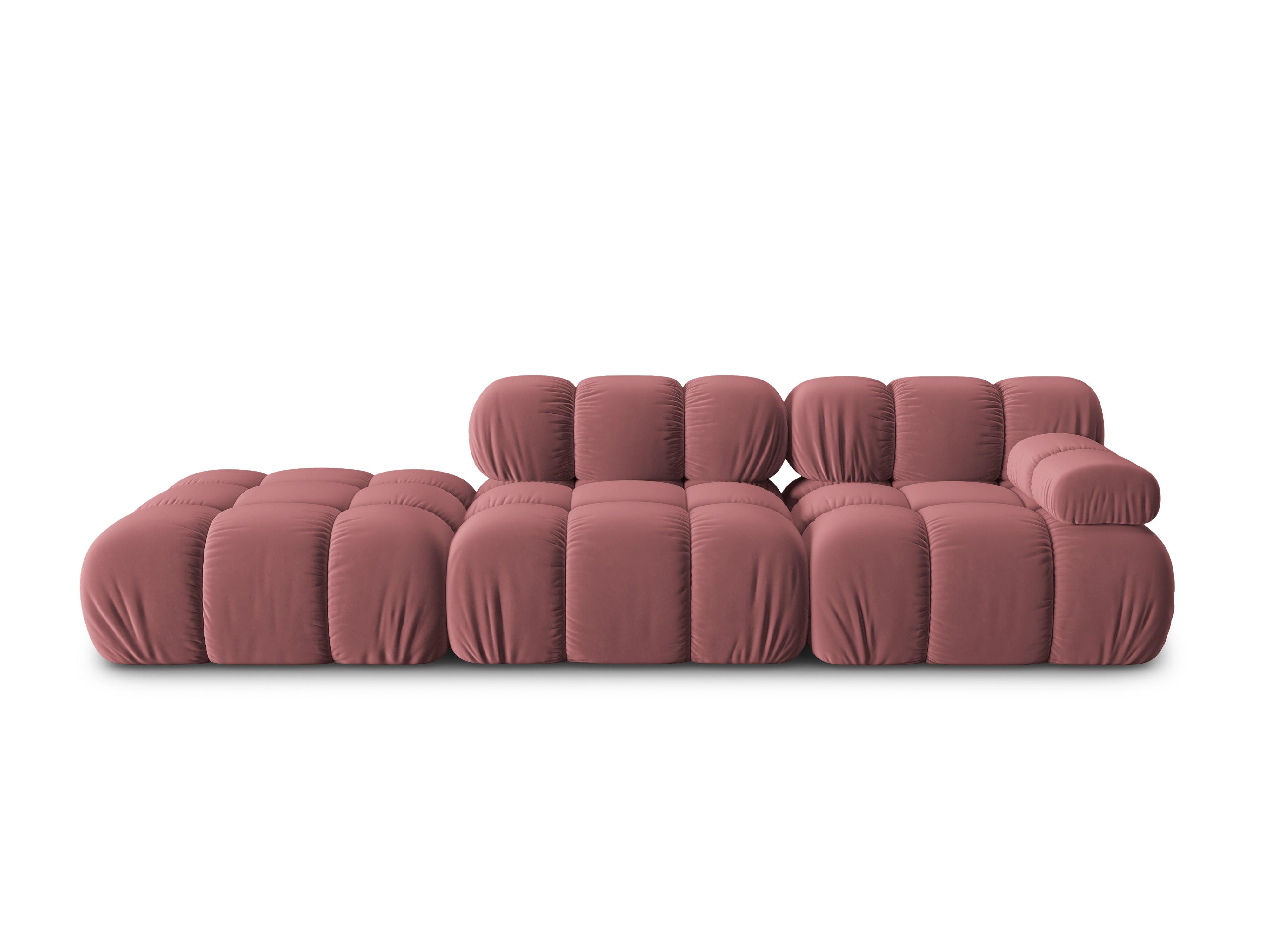 Sofa modułowa aksamitna lewostronna 4-osobowa TROPEA różowy Milo Casa Eye on Design