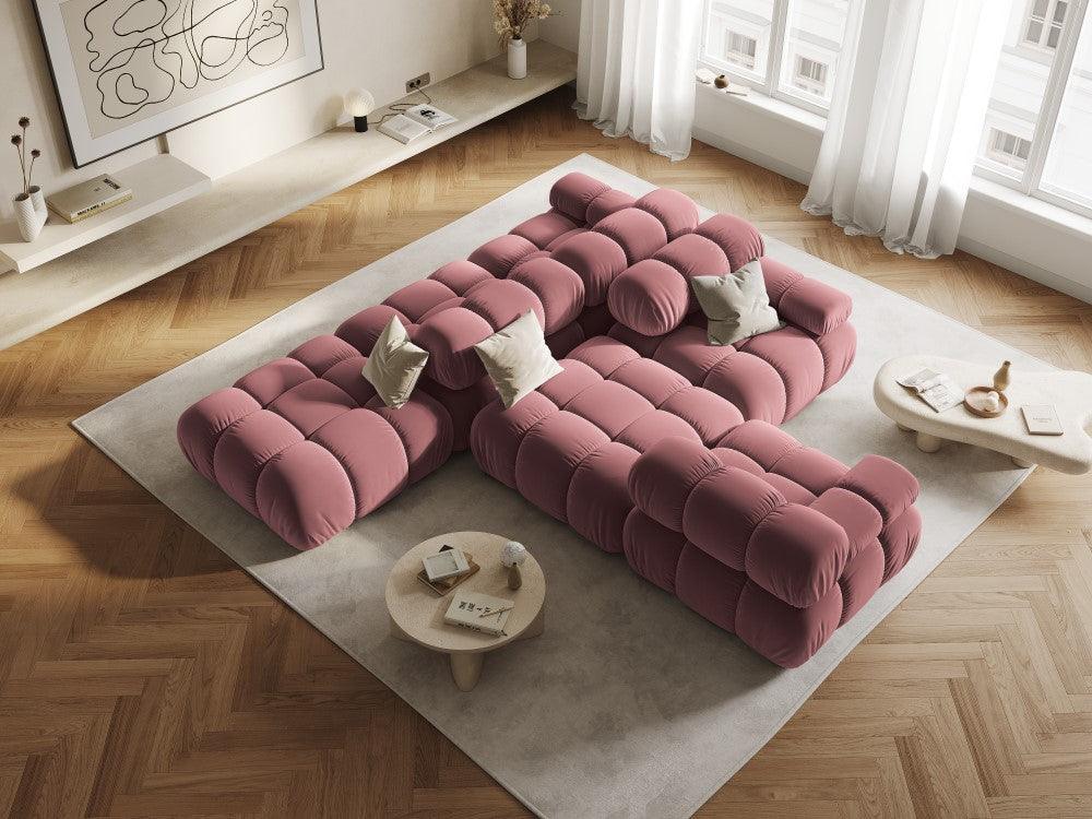 Sofa modułowa aksamitna lewostronna 4-osobowa TROPEA różowy Milo Casa Eye on Design
