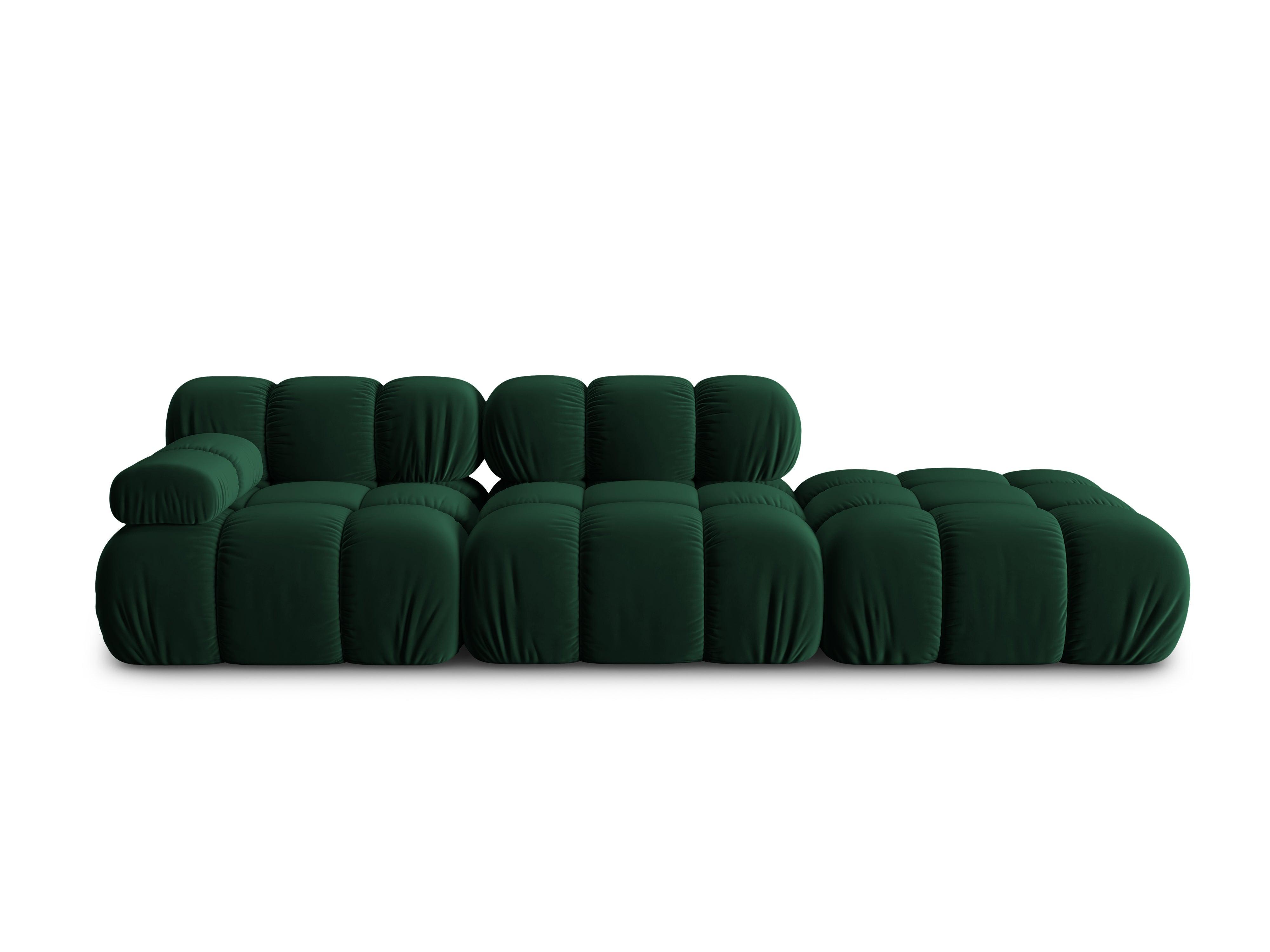 Sofa modułowa aksamitna prawostronna 4-osobowa TROPEA butelkowa zieleń Milo Casa Eye on Design