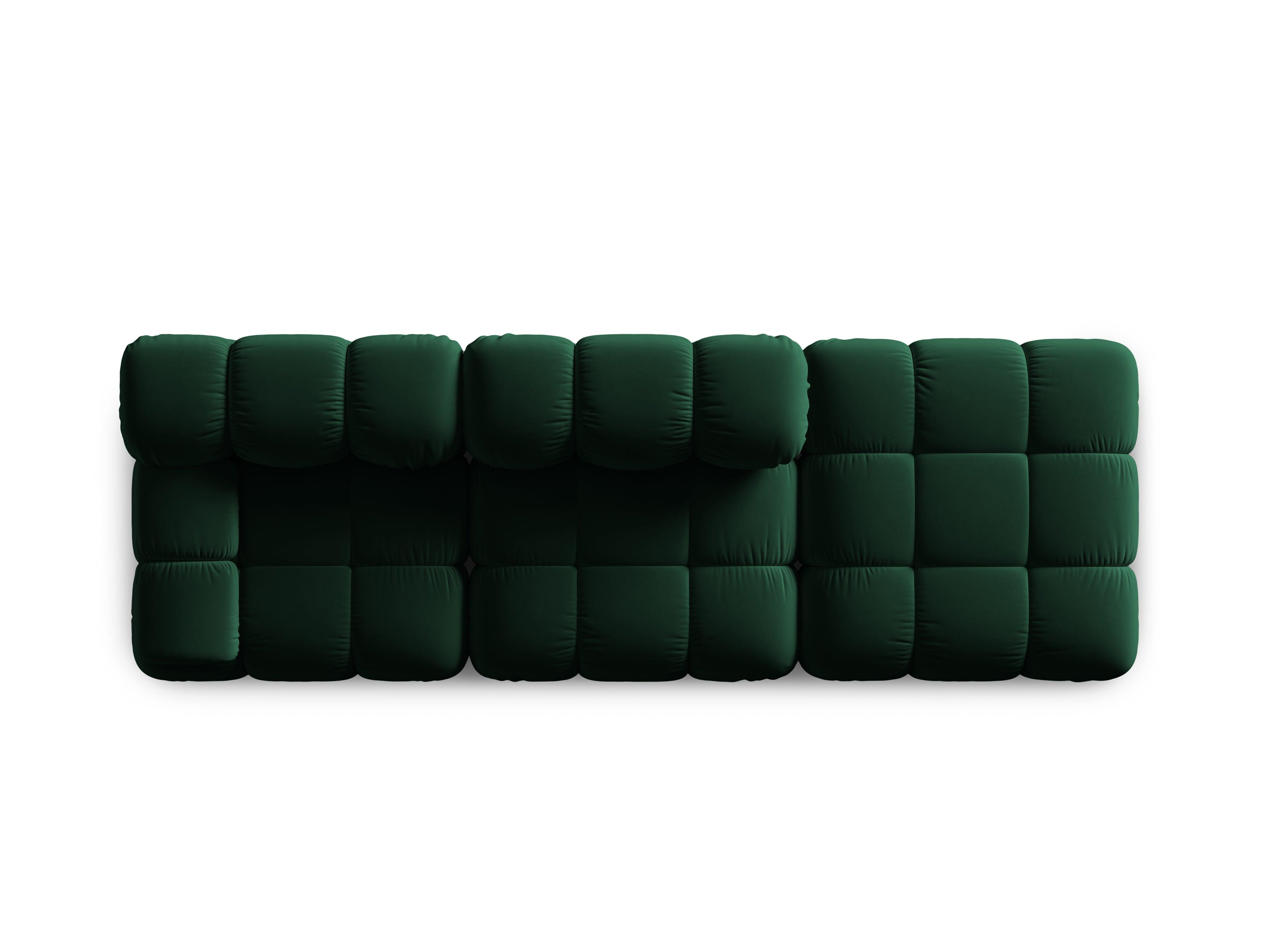 Sofa modułowa aksamitna prawostronna 4-osobowa TROPEA butelkowa zieleń Milo Casa Eye on Design