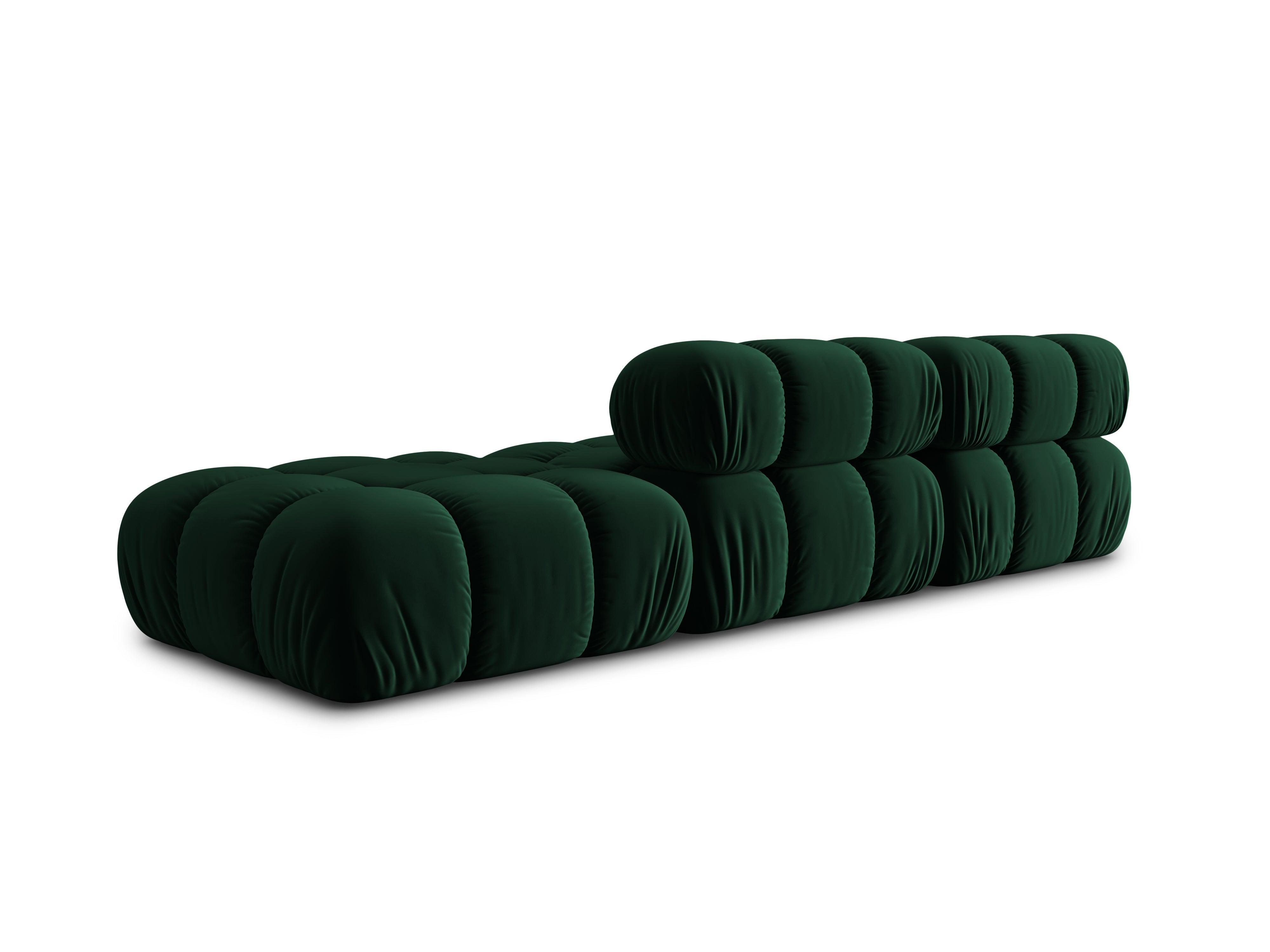 Sofa modułowa aksamitna prawostronna 4-osobowa TROPEA butelkowa zieleń Milo Casa Eye on Design