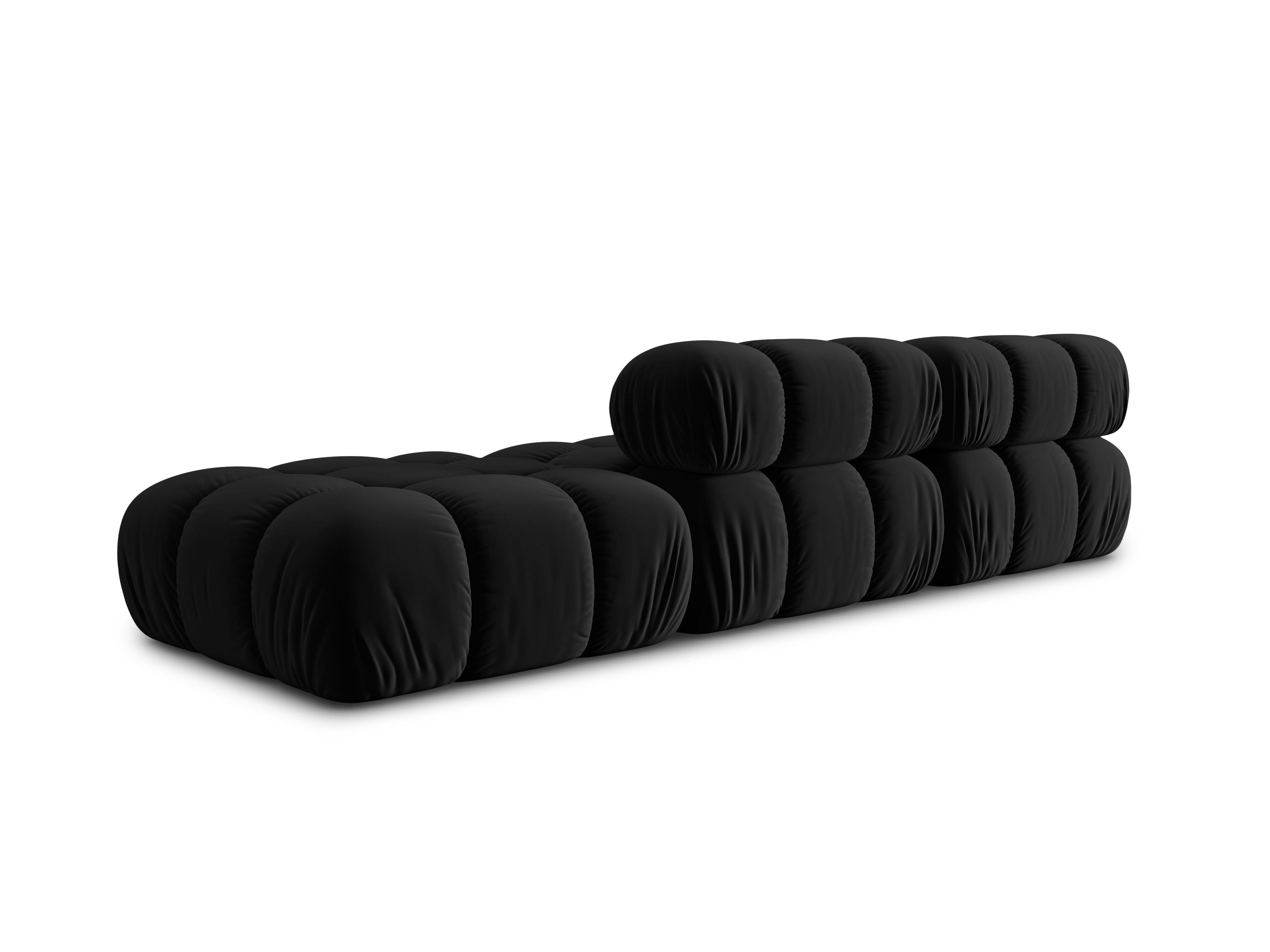 Sofa modułowa aksamitna prawostronna 4-osobowa TROPEA czarny Milo Casa Eye on Design