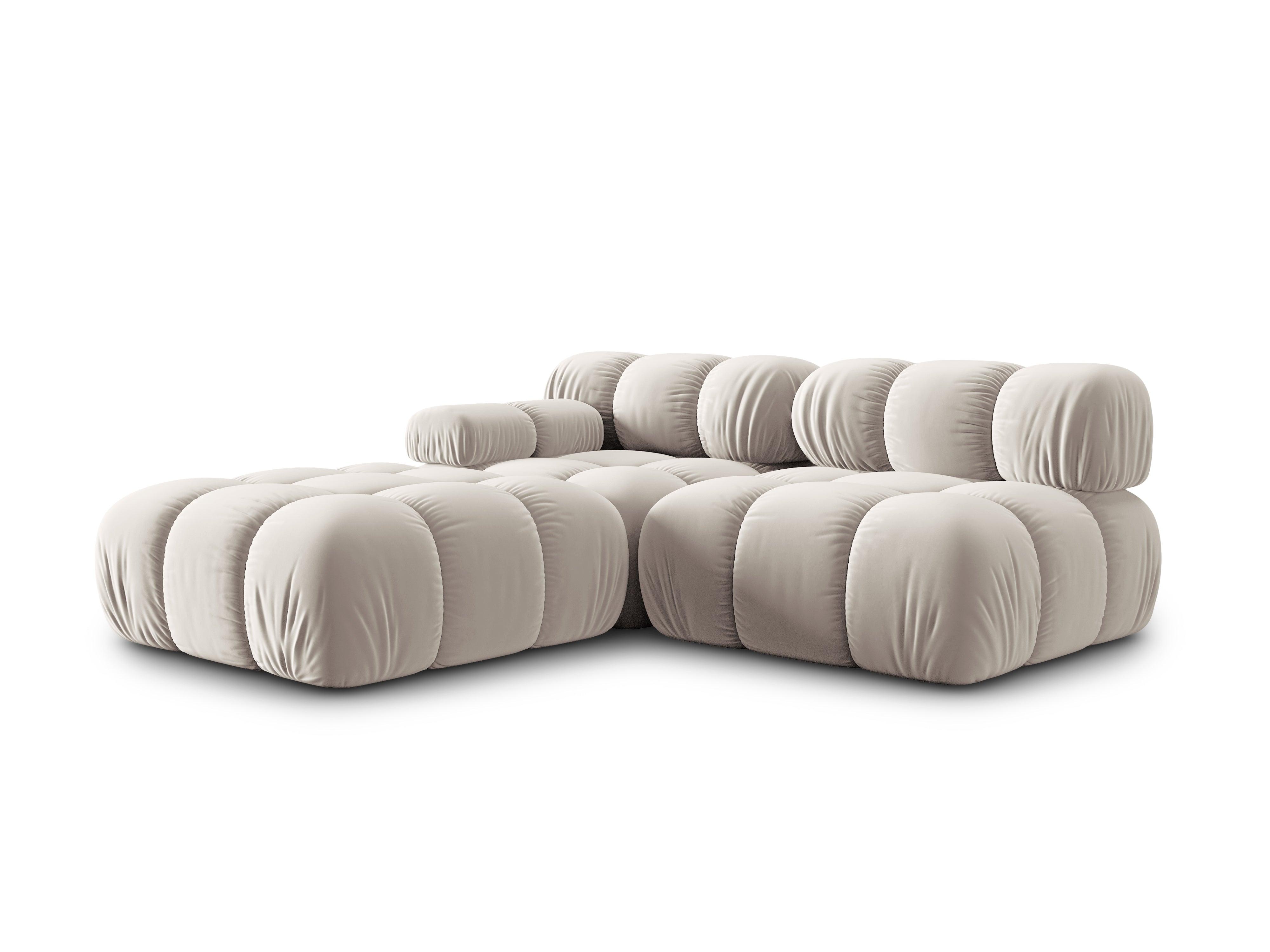 Sofa modułowa aksamitna prawostronna 4-osobowa TROPEA jasnobeżowy Milo Casa Eye on Design