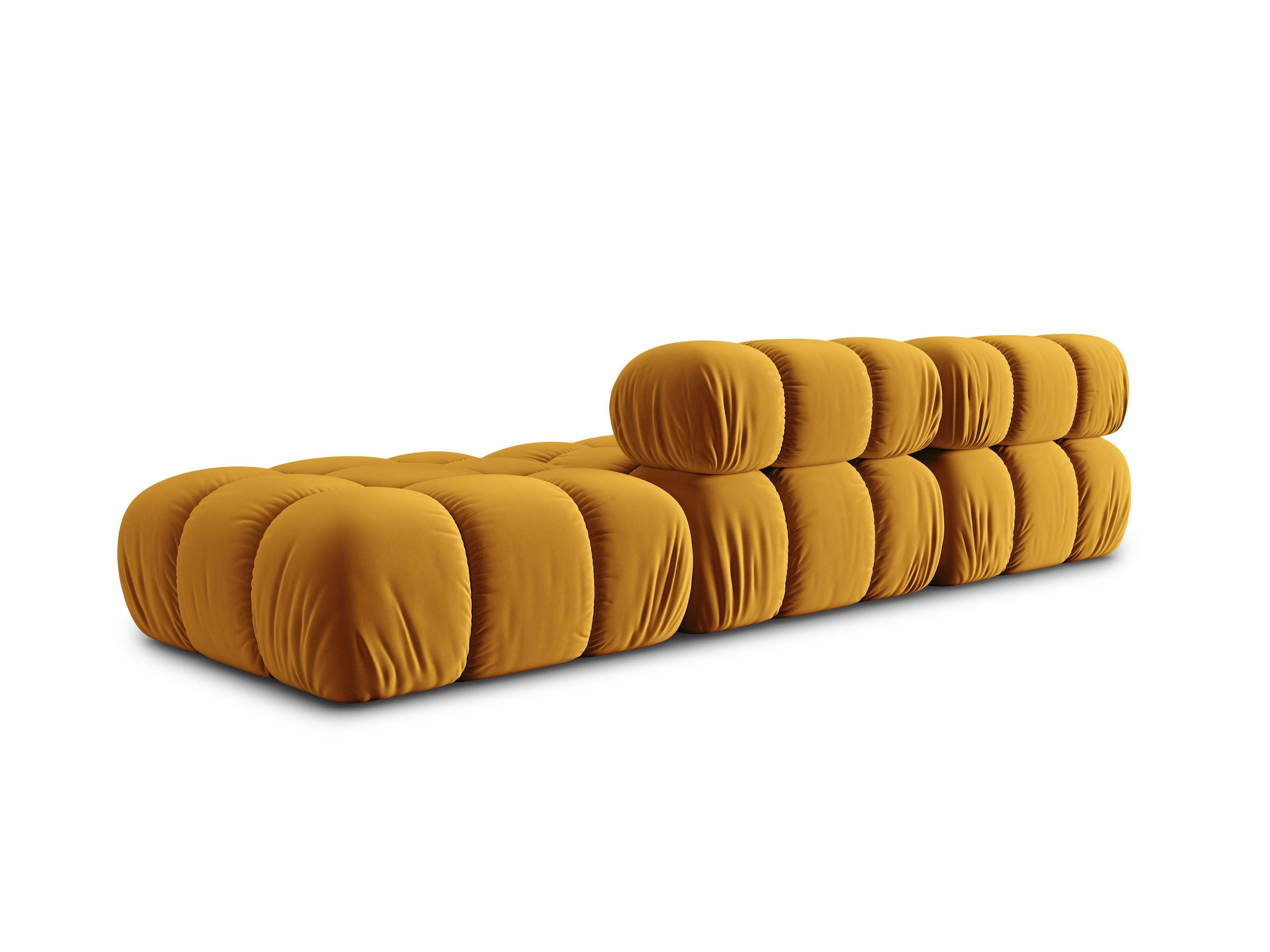 Sofa modułowa aksamitna prawostronna 4-osobowa TROPEA musztardowy Milo Casa Eye on Design