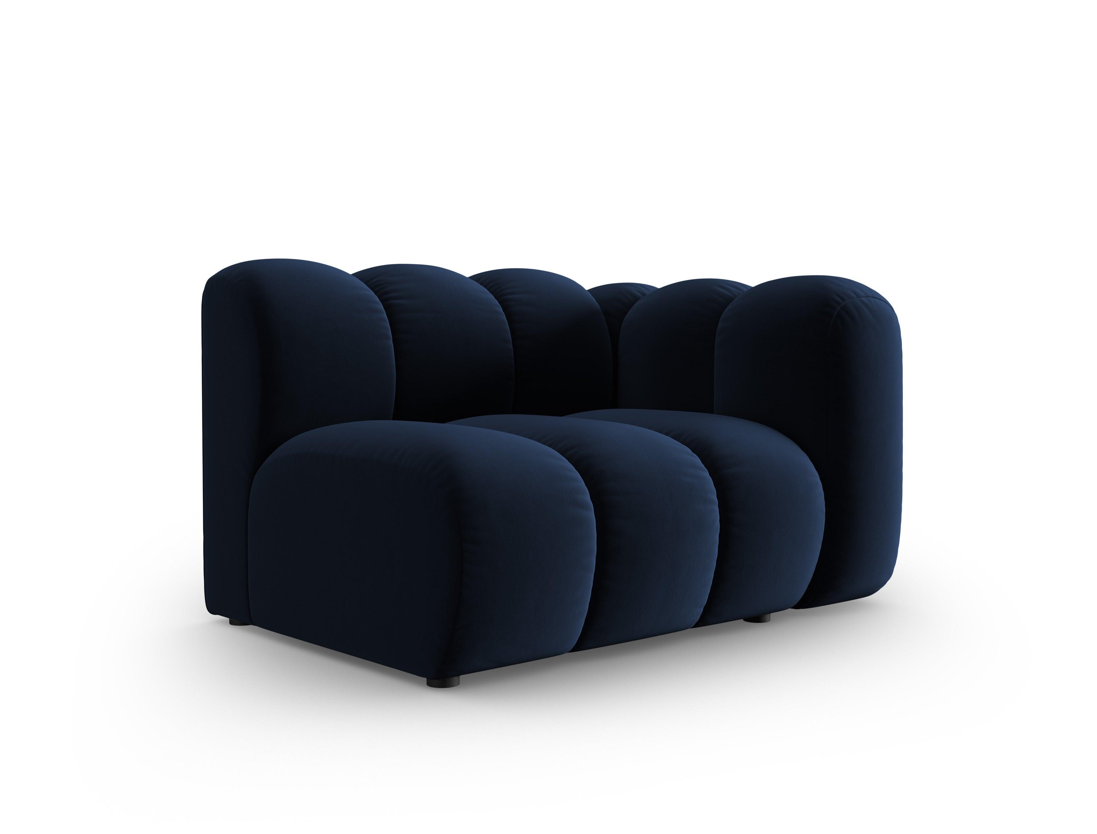 Sofa modułowa aksamitna prawostronna SKYLER granatowy - element końcowy Interieurs 86 Eye on Design