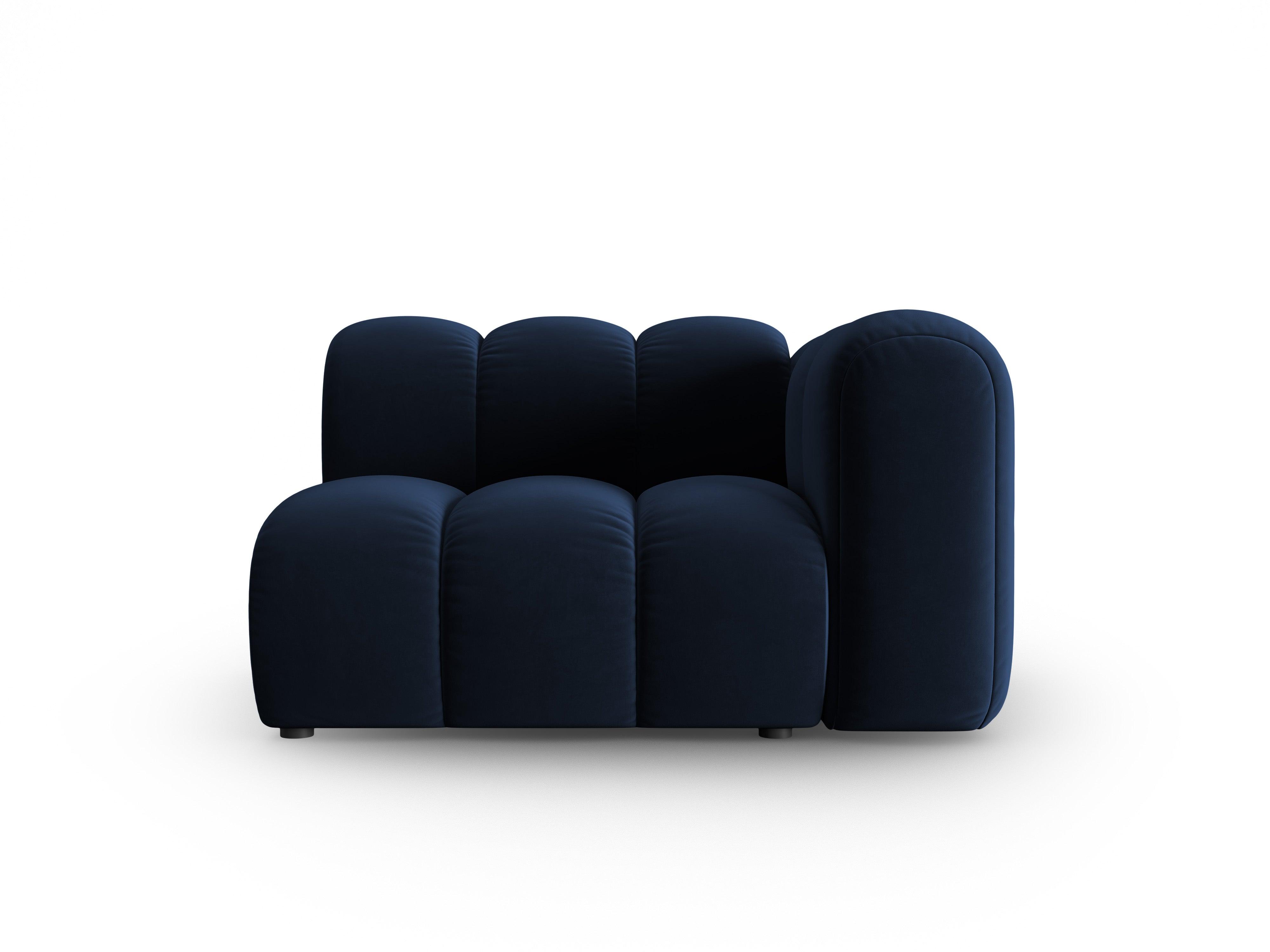 Sofa modułowa aksamitna prawostronna SKYLER granatowy - element końcowy Interieurs 86 Eye on Design