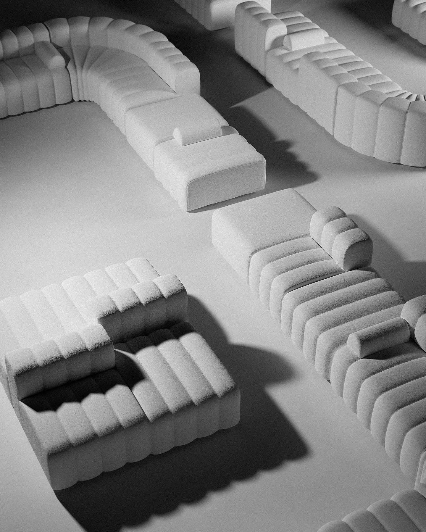 Sofa modułowa duża STUDIO boucle kremowy NORR11 Eye on Design