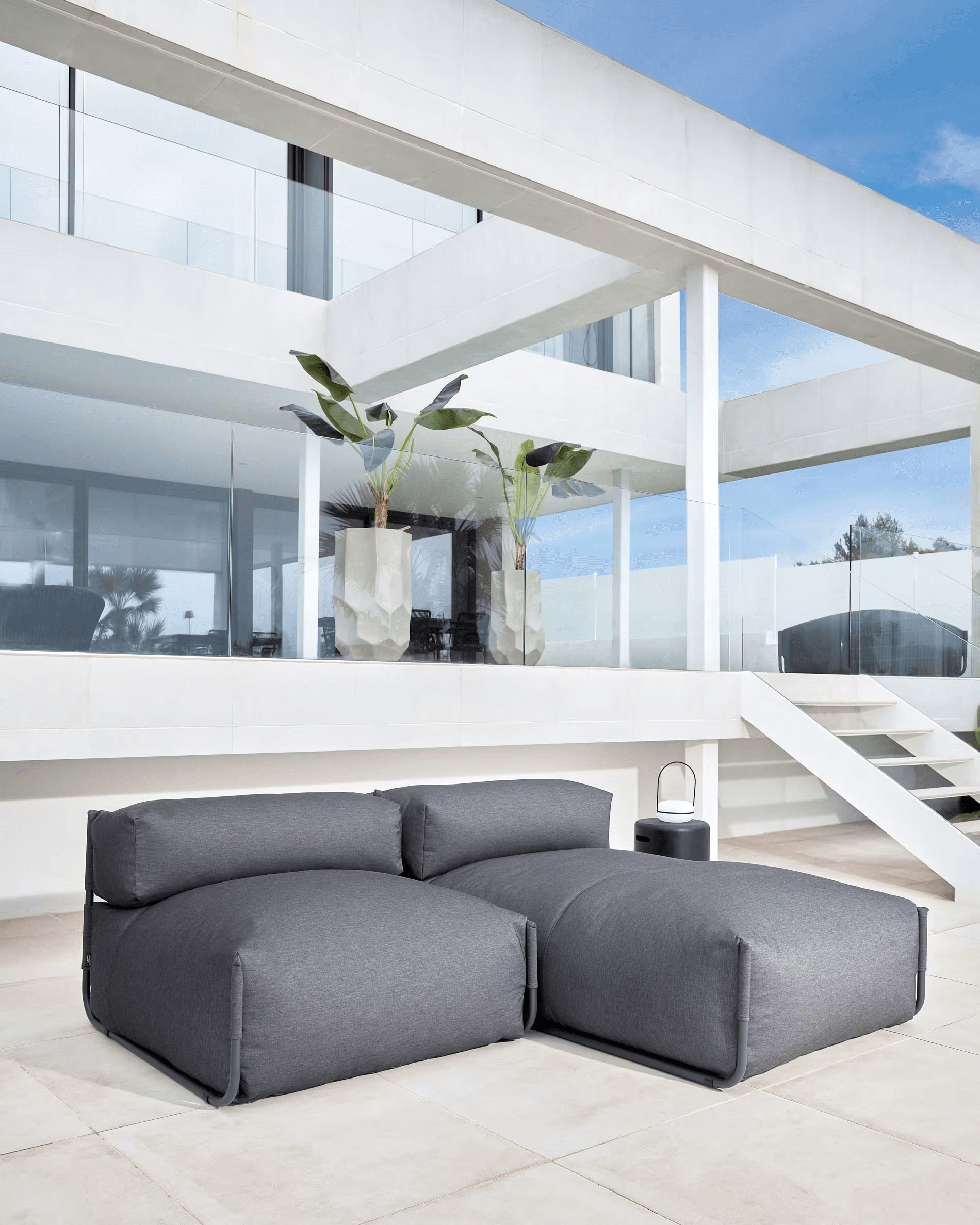 Sofa modułowa ogrodowa SQUARE - fotel ciemnoszary La Forma Eye on Design