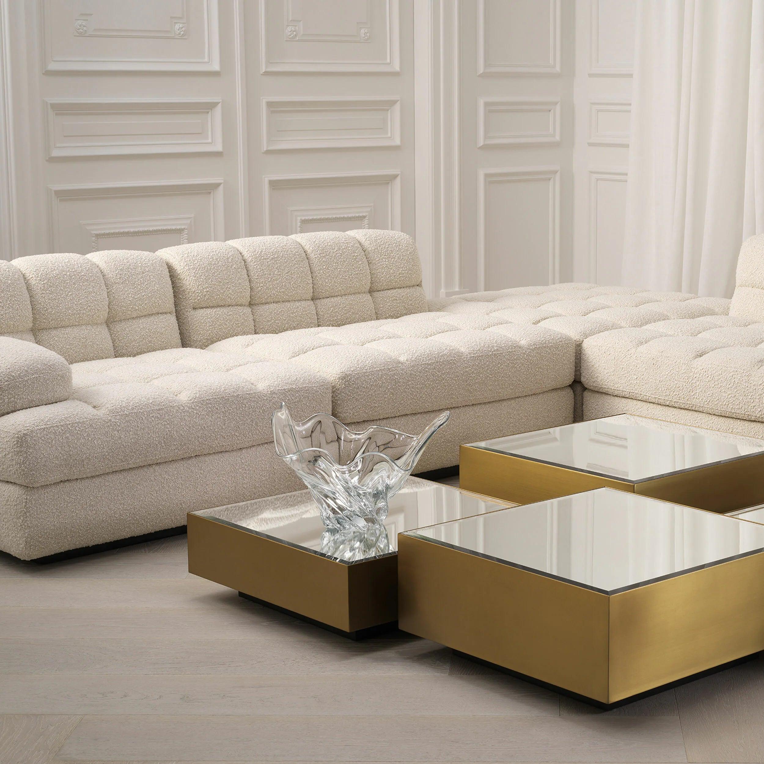 Sofa modułowa w tkaninie boucle DEAN - puf kremowy Eichholtz Eye on Design