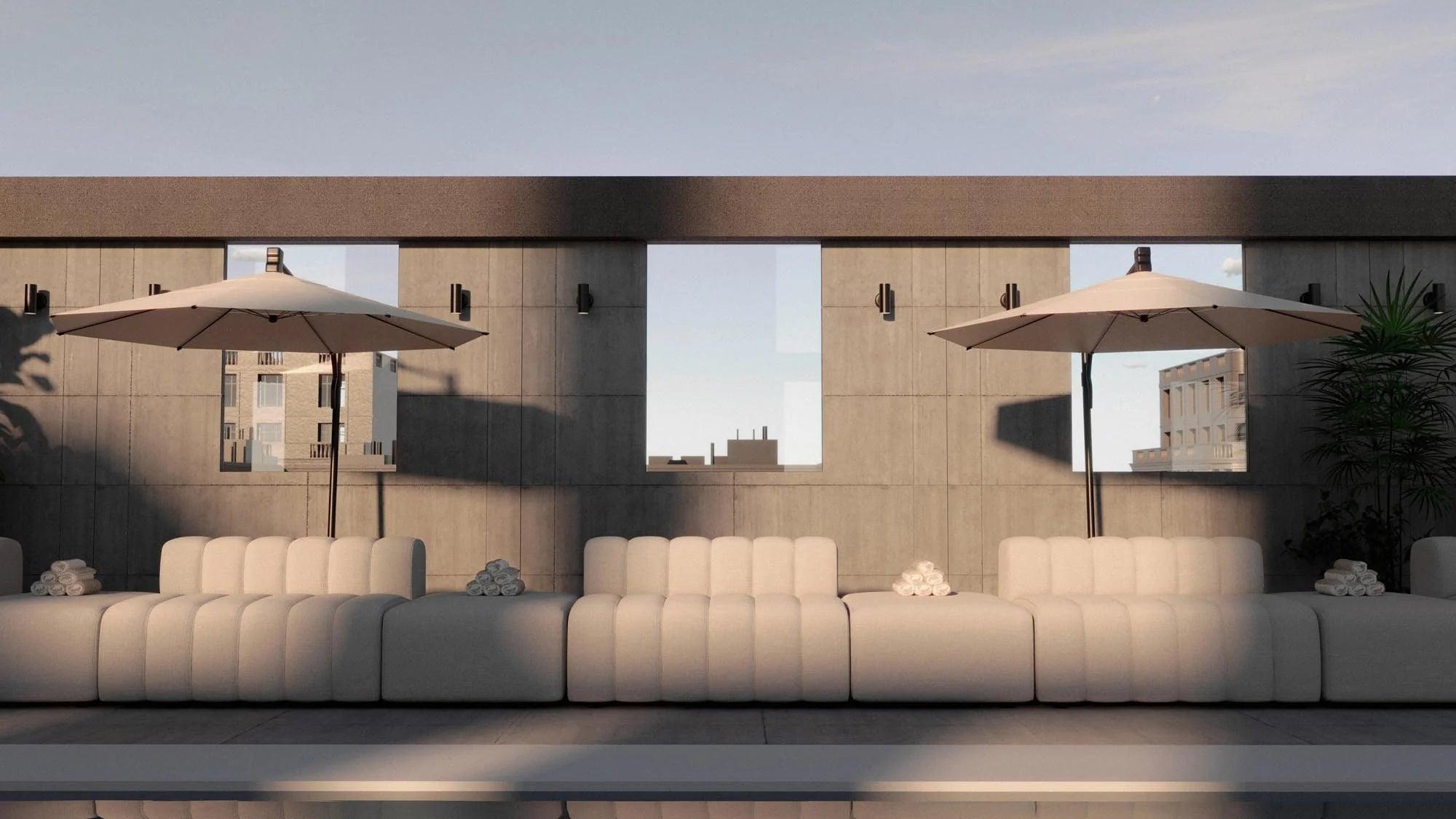 Sofa modułowa zewnętrzna duża STUDIO kremowy NORR11 Eye on Design