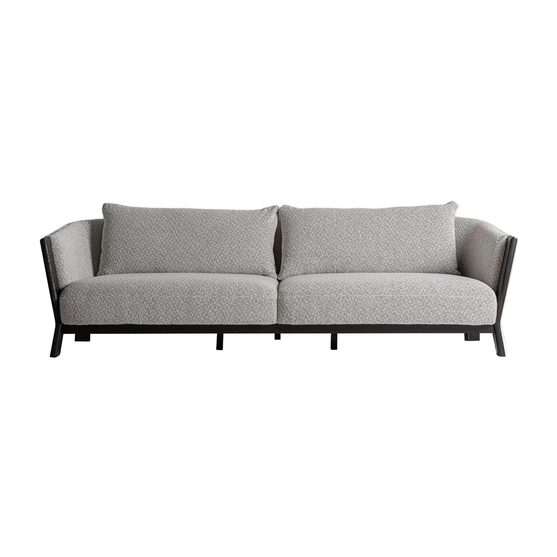 NARA Sofa in Gray with Black Oak Base