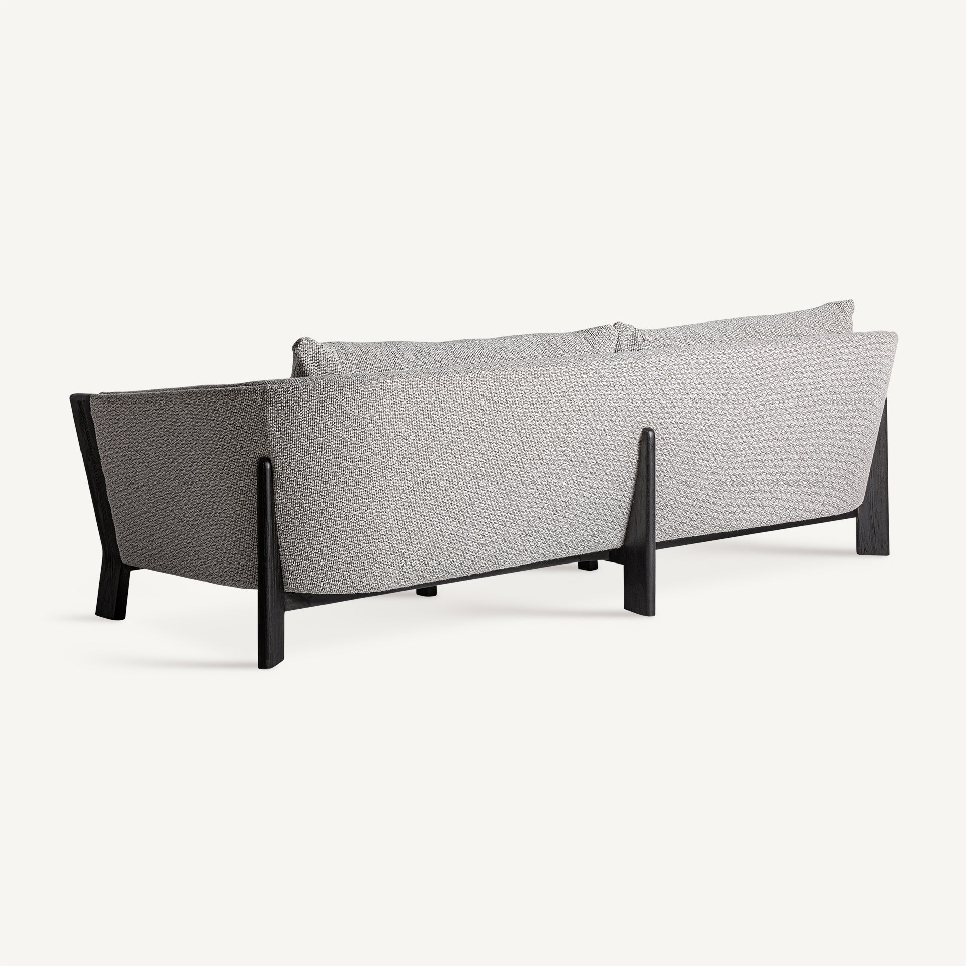NARA Sofa in Gray with Black Oak Base