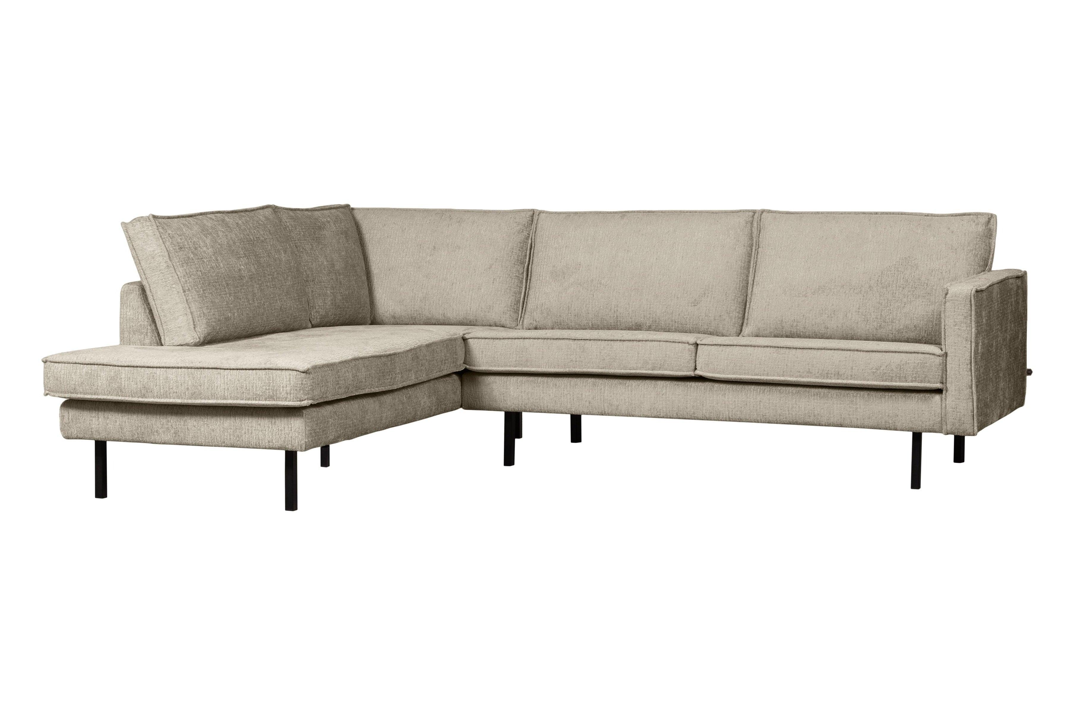 Sofa narożna welurowa lewostronna RODEO beżowy Be Pure Eye on Design