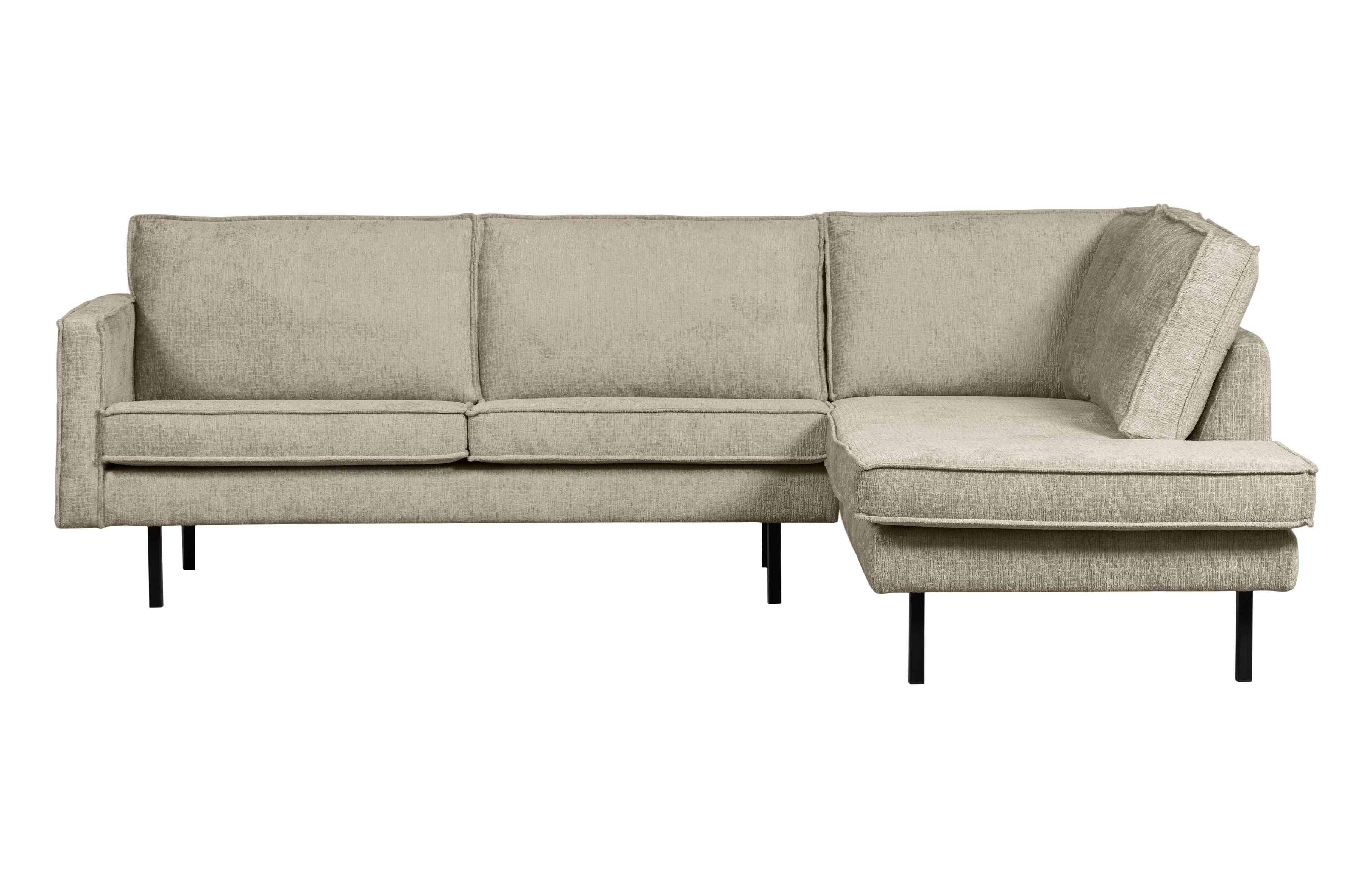 Sofa narożna welurowa prawostronna RODEO beżowy Be Pure Eye on Design