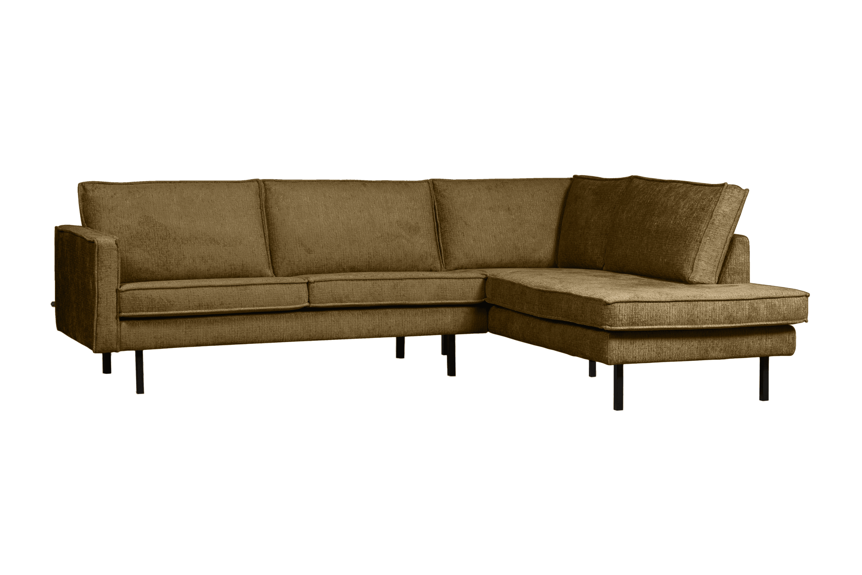 Sofa narożna welurowa prawostronna RODEO brązowy Be Pure Eye on Design