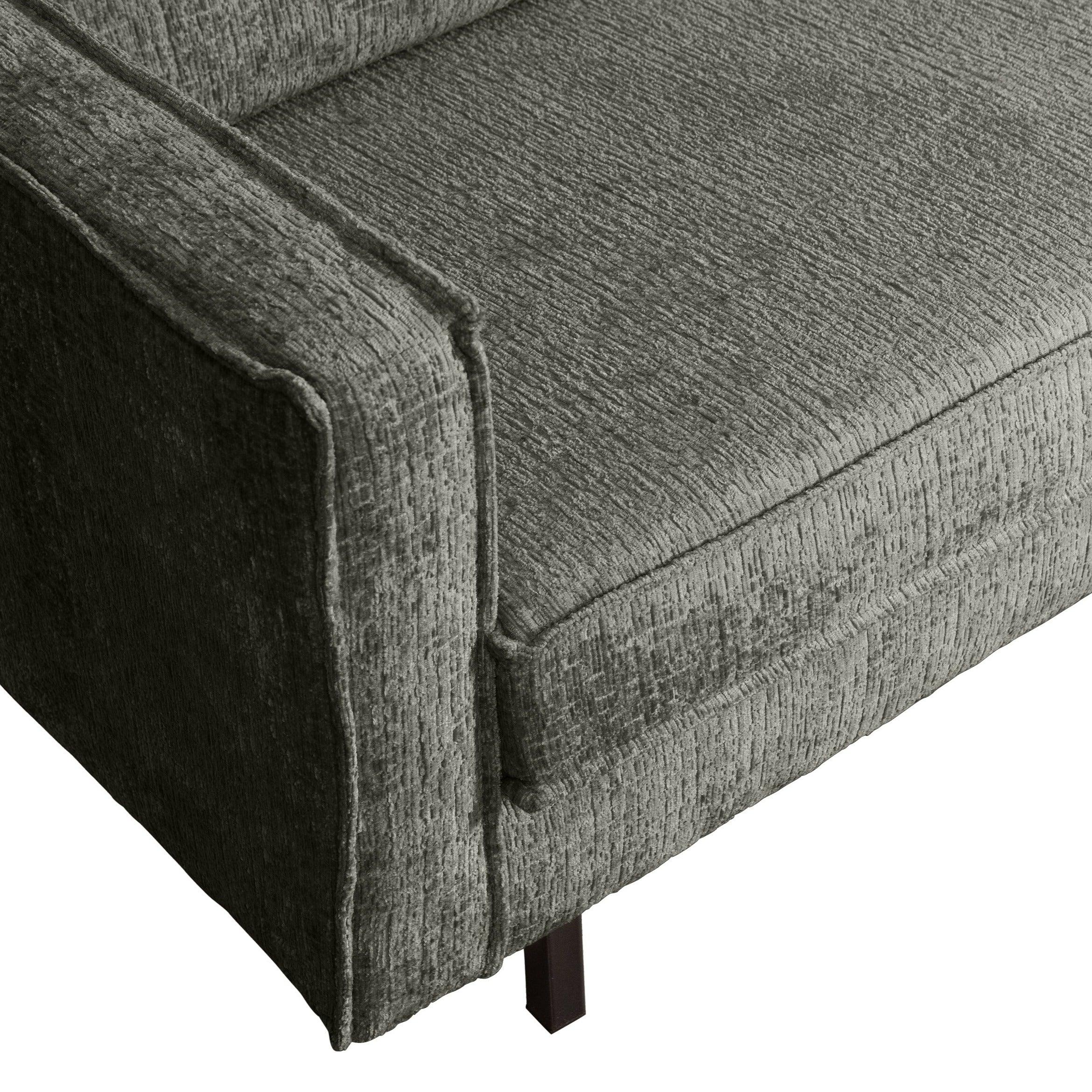Sofa narożna welurowa prawostronna RODEO szarozielony Be Pure Eye on Design