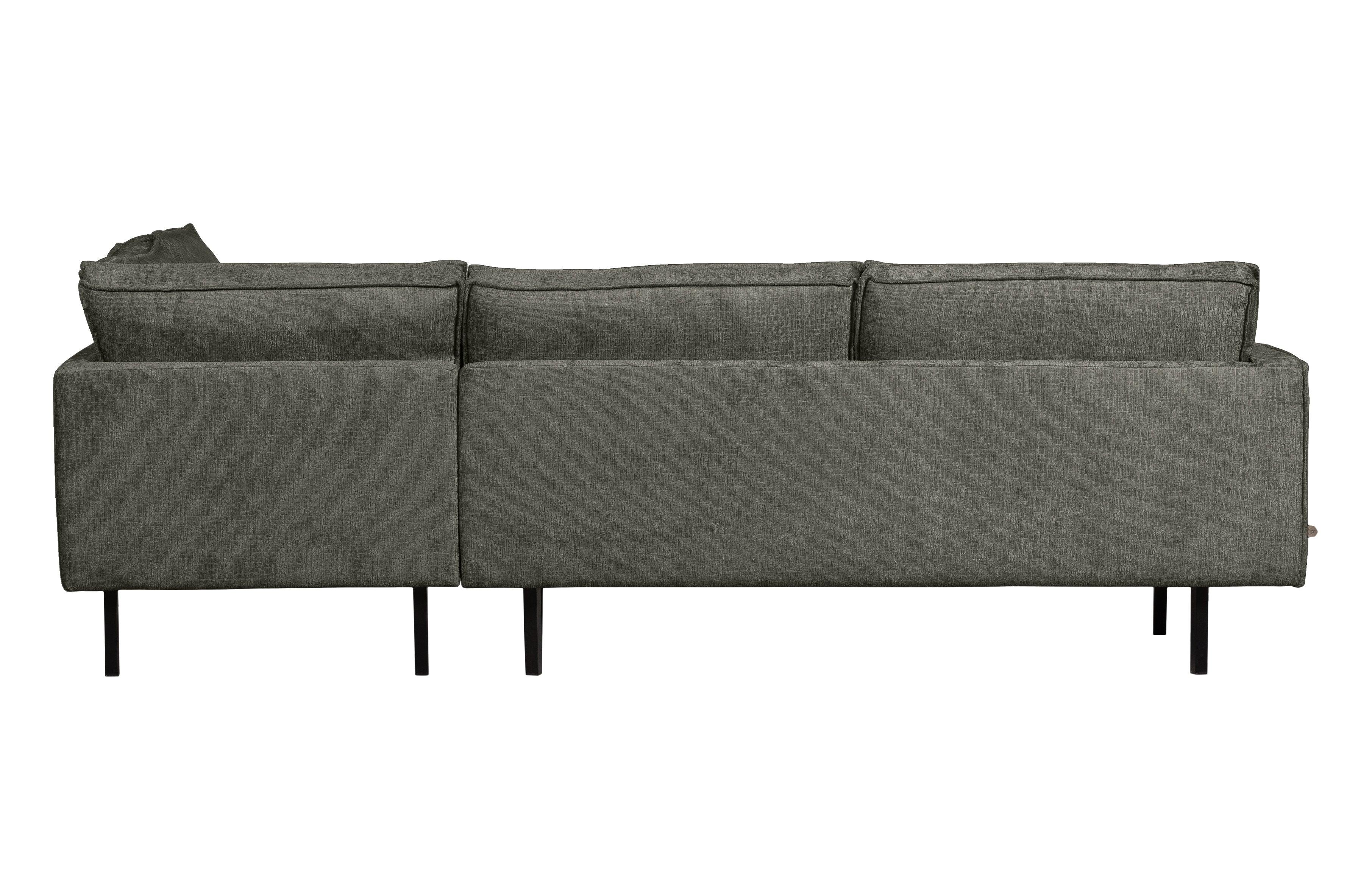 Sofa narożna welurowa prawostronna RODEO szarozielony Be Pure Eye on Design