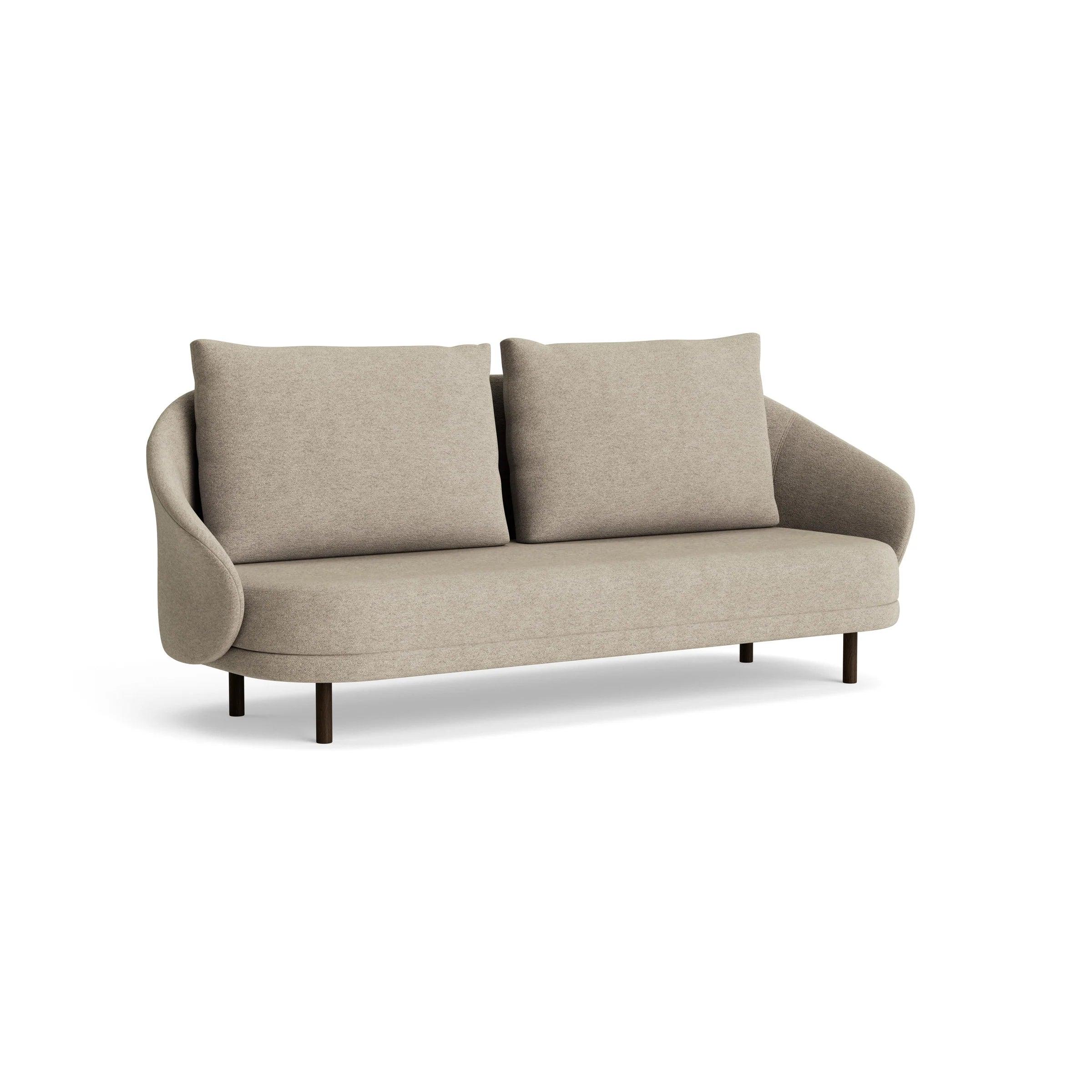 Sofa NEW WAVE dębowy NORR11 ciemny dębowy tkanina boucle beżowy Eye on Design