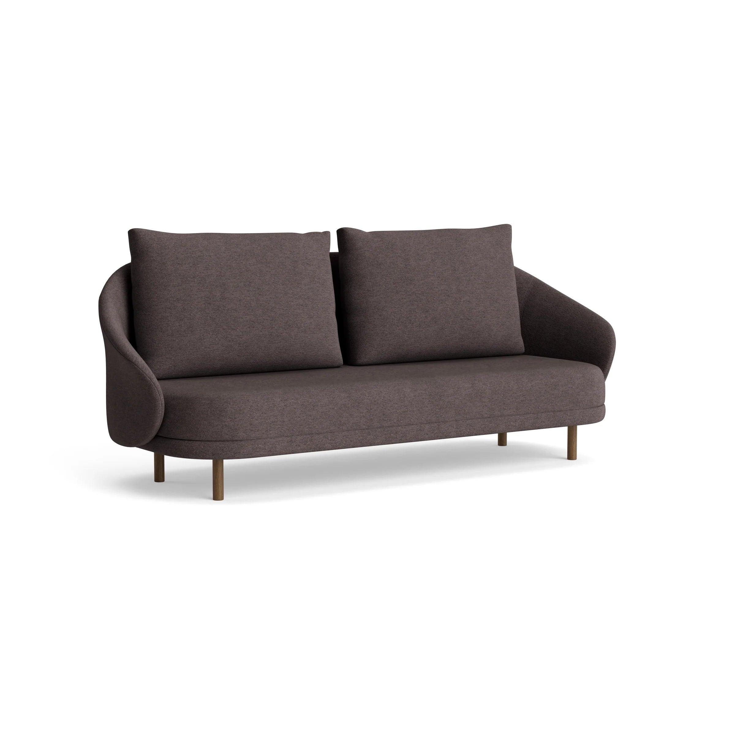 Sofa NEW WAVE dębowy NORR11 ciemnobrązowy dębowy tkanina boucle brązowy Eye on Design