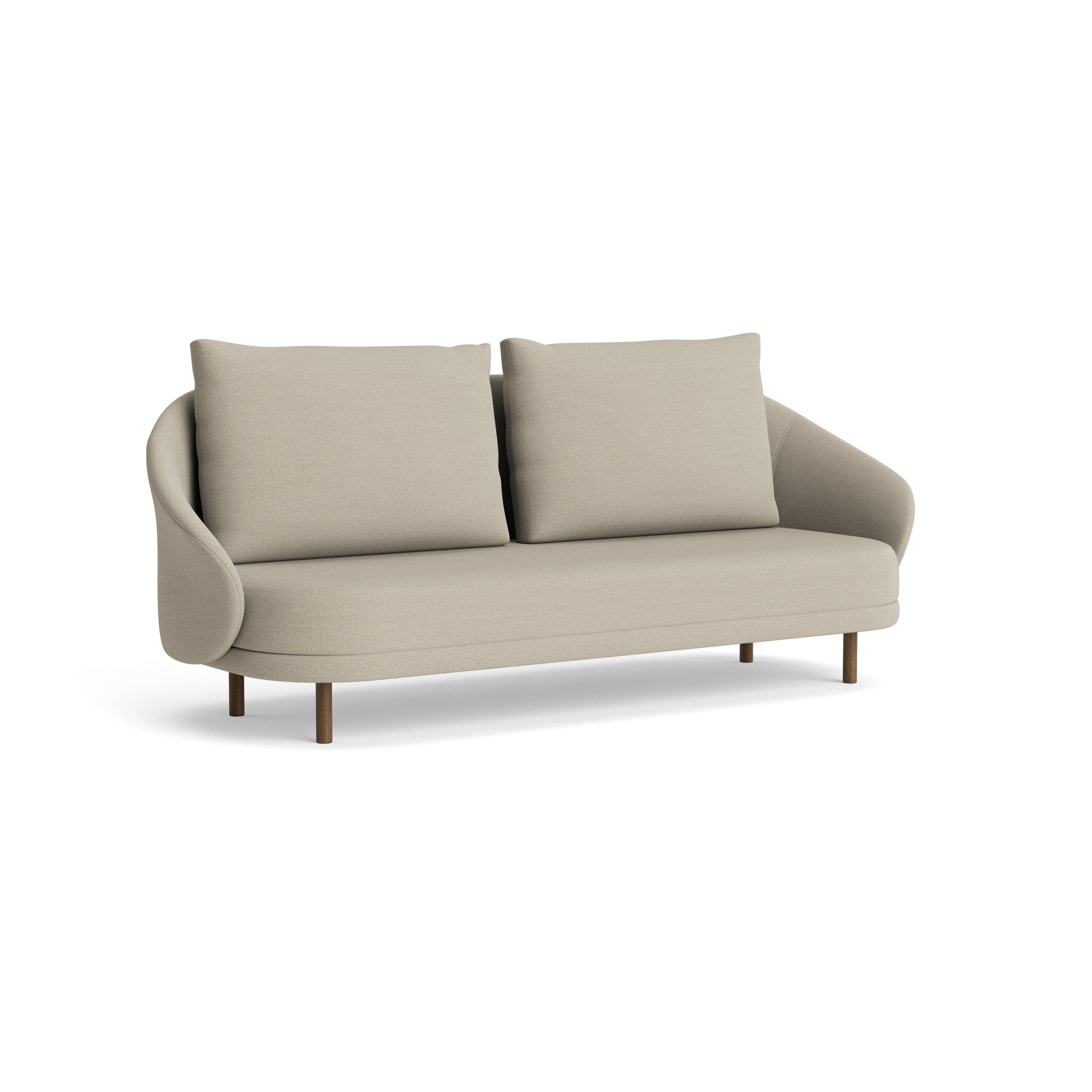 Sofa NEW WAVE dębowy NORR11 ciemnobrązowy dębowy tkanina beżowy Eye on Design