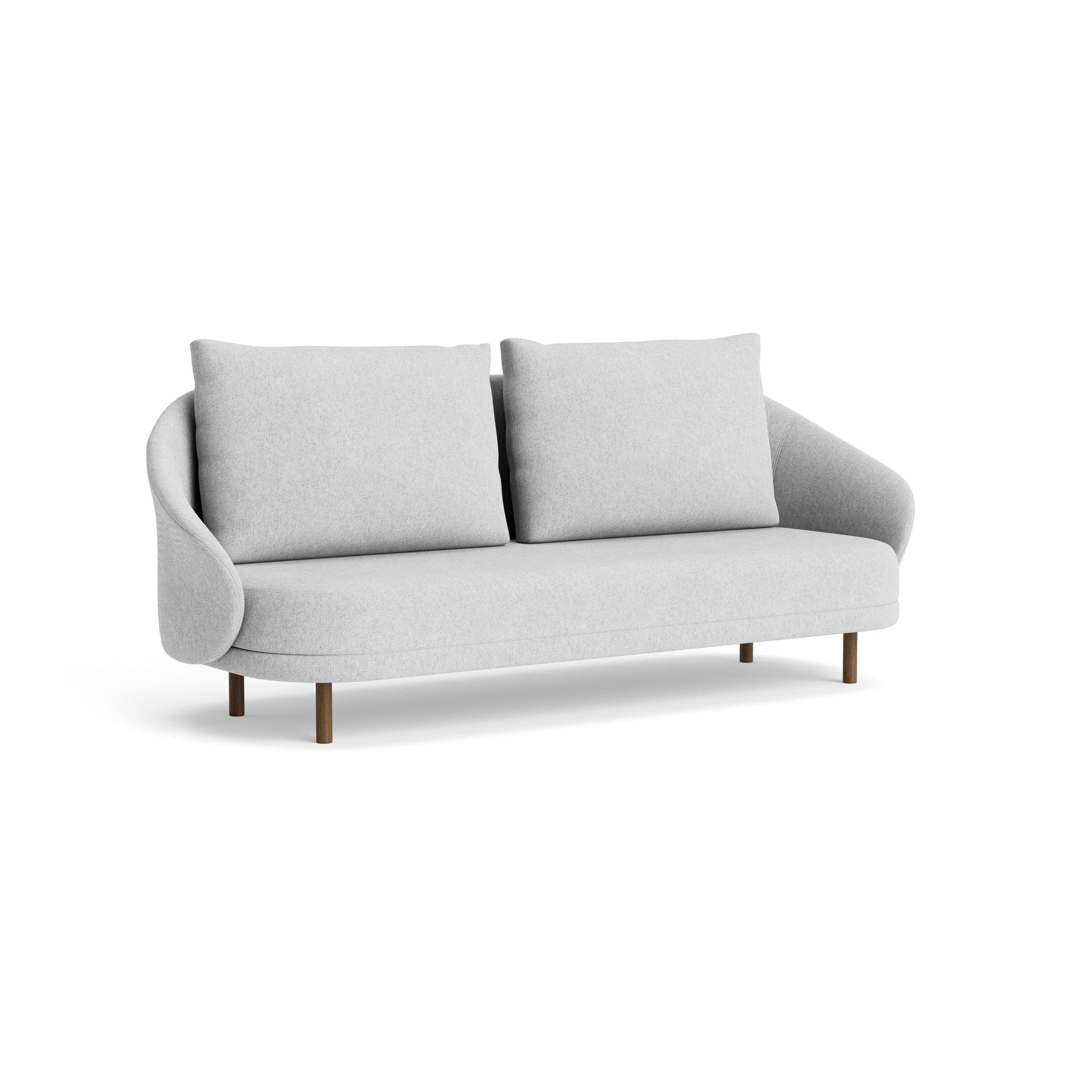 Sofa NEW WAVE dębowy NORR11 ciemnobrązowy dębowy tkanina jasnoszary Eye on Design