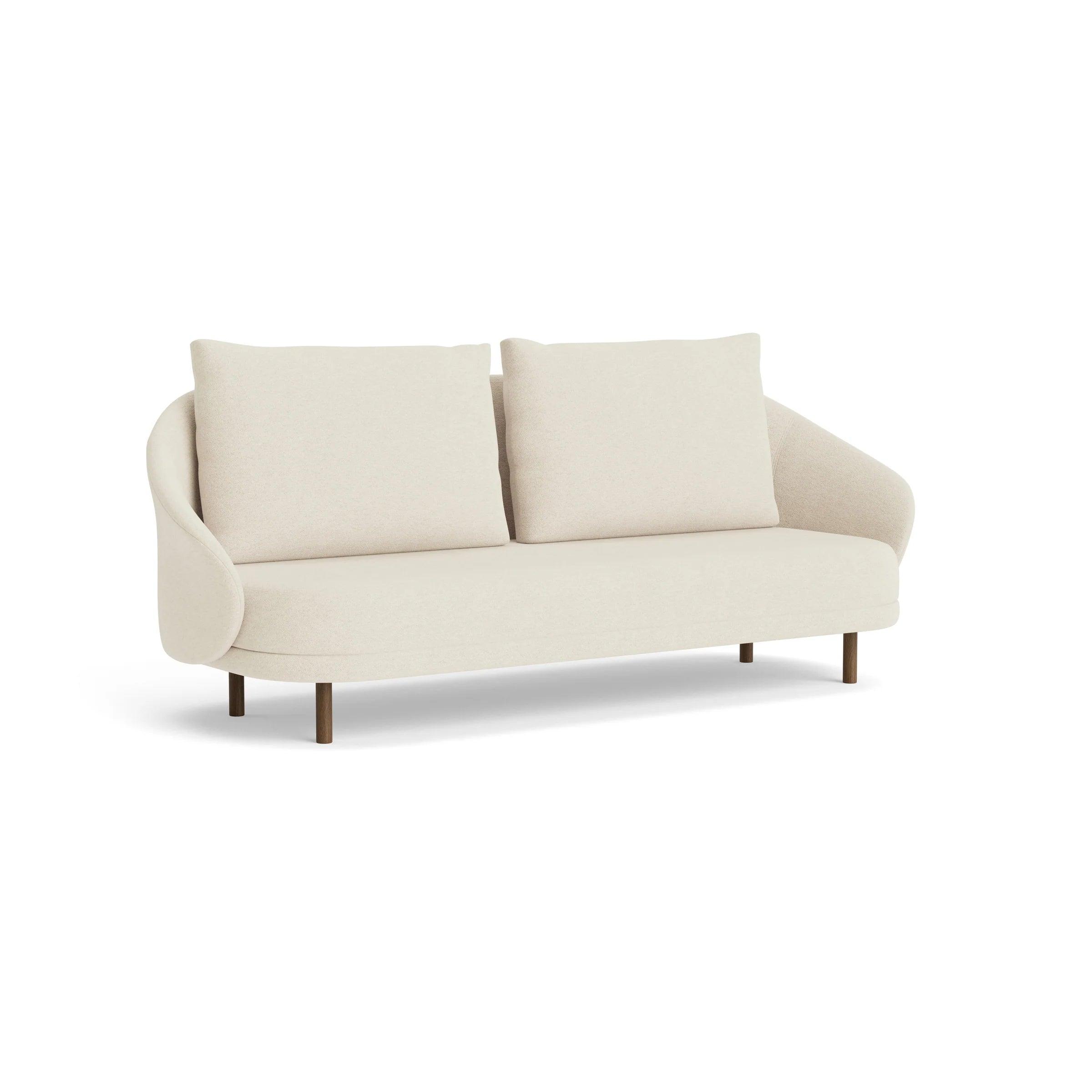 Sofa NEW WAVE dębowy NORR11 ciemnobrązowy dębowy tkanina boucle kremowy Eye on Design