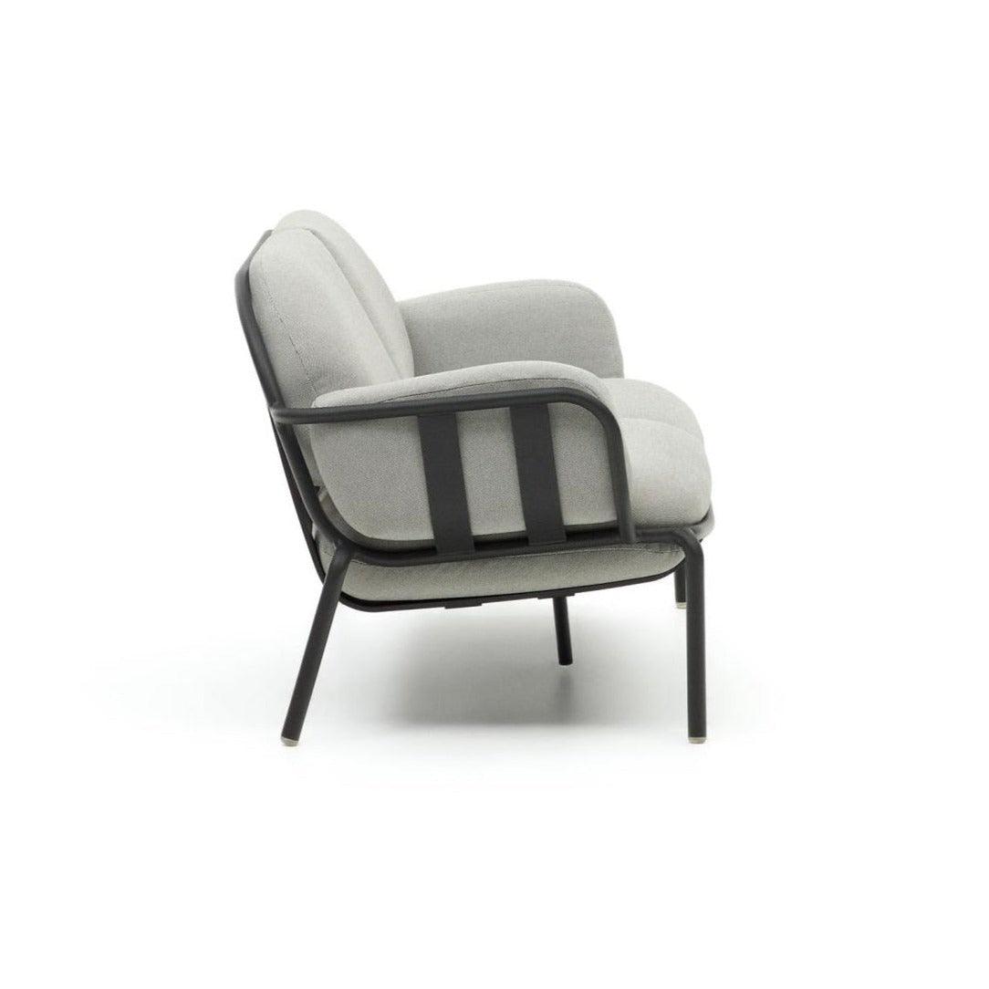 Sofa ogrodowa 2-osobowa JONCOLS szary z czarną podstawą La Forma Eye on Design