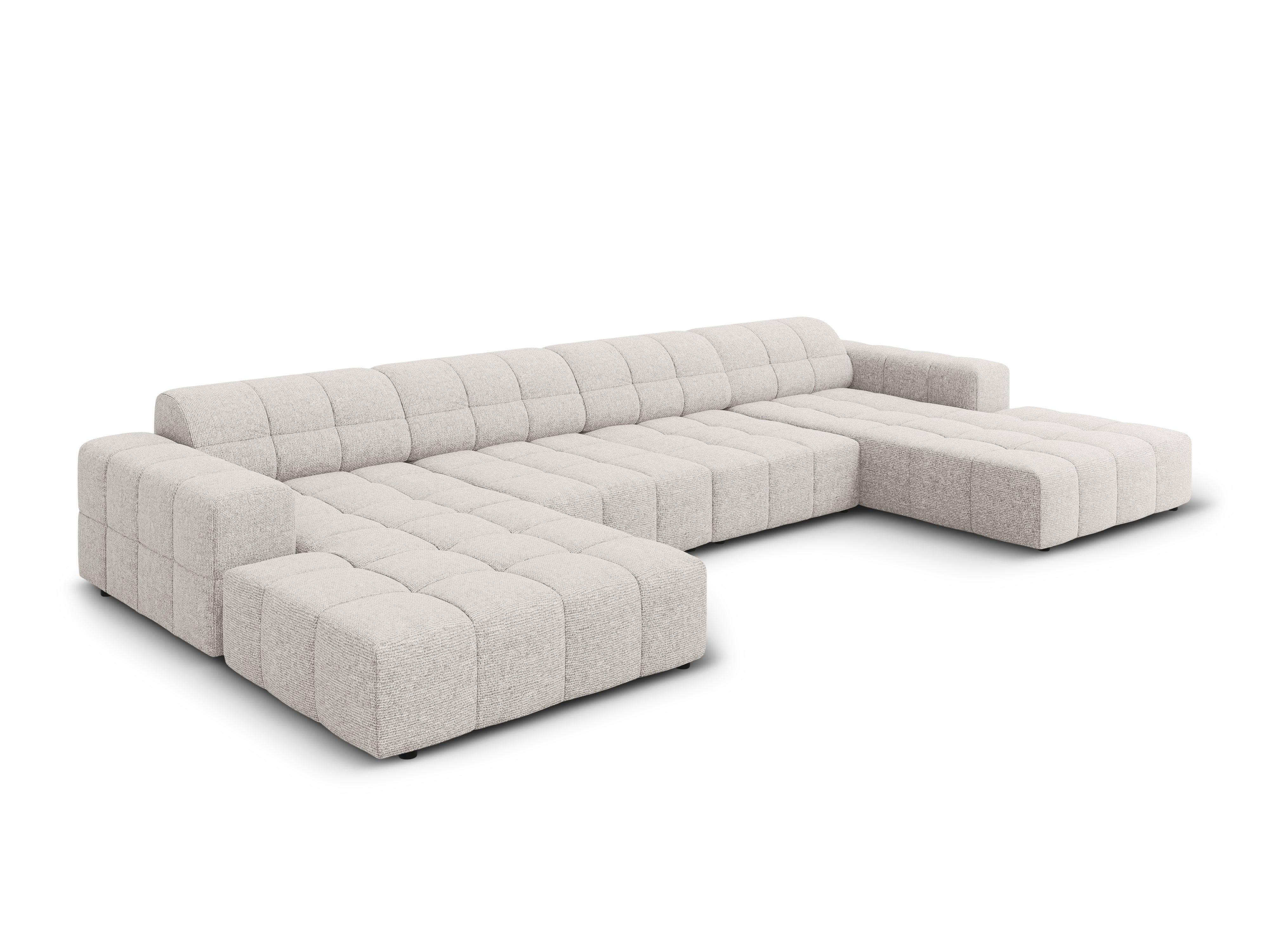Sofa panoramiczna 6-osobowa CHICAGO jasnoszary szenil – Cosmopolitan Design