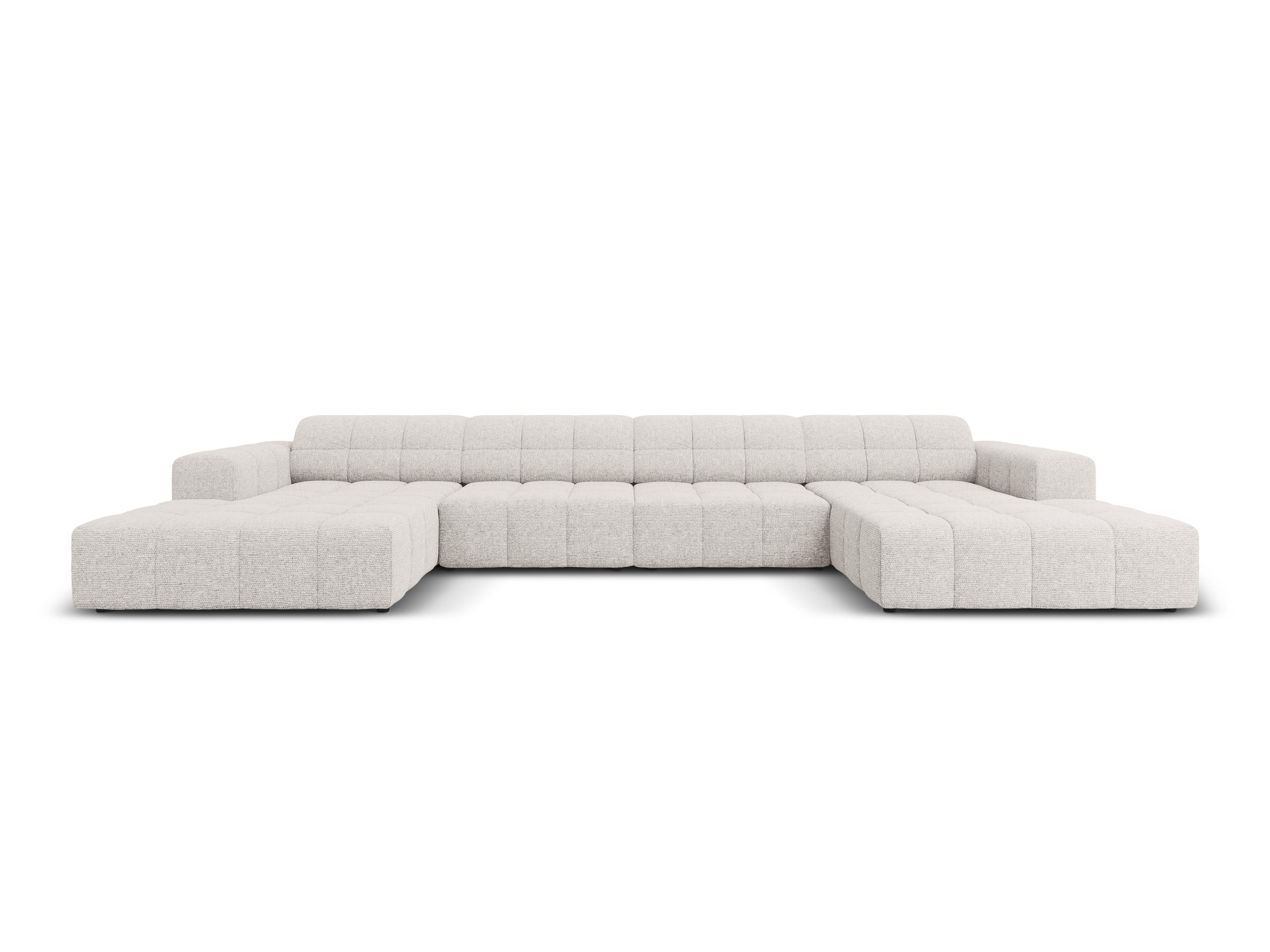 Sofa panoramiczna 6-osobowa CHICAGO jasnoszary szenil – Cosmopolitan Design