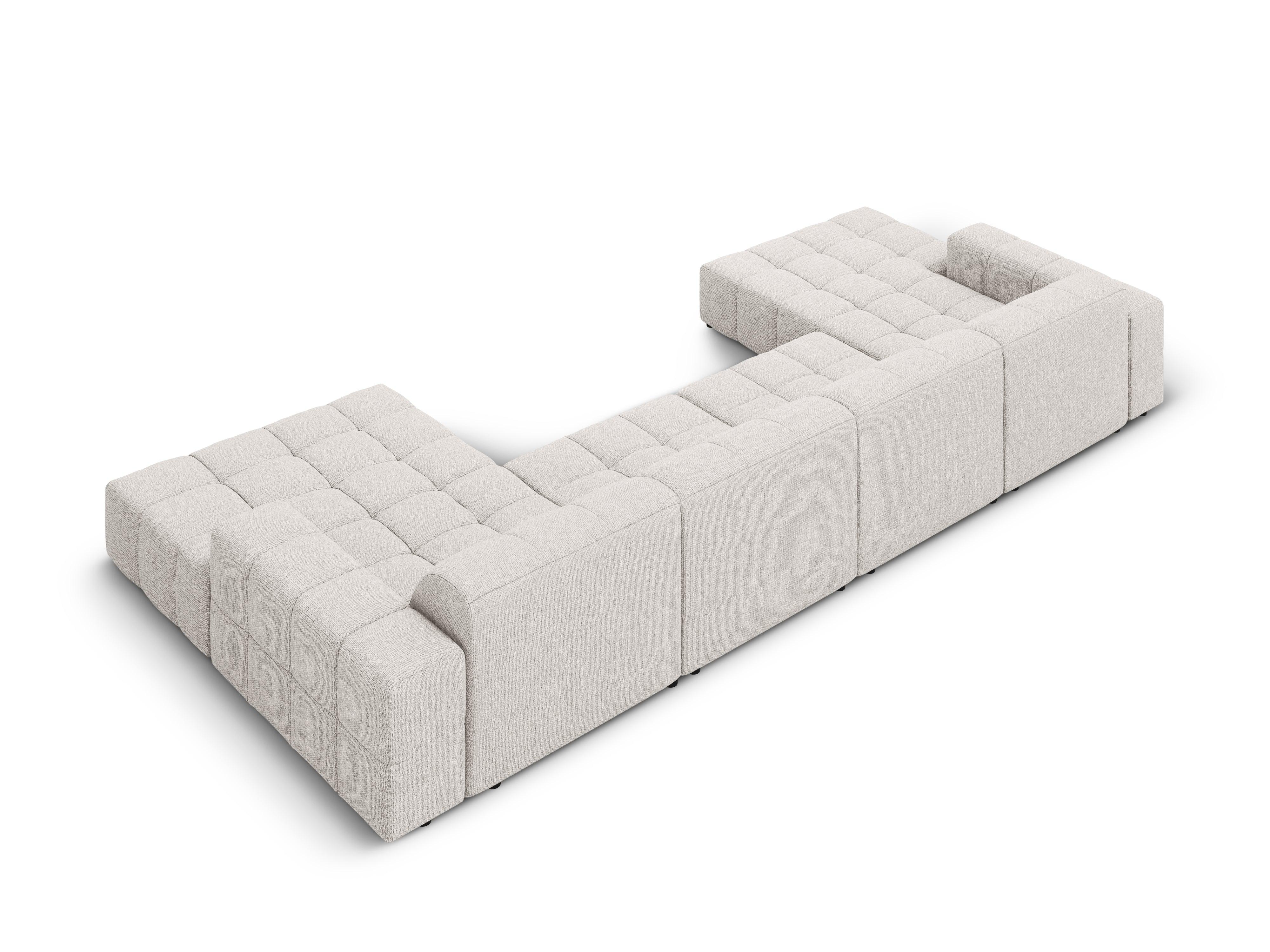 Sofa panoramiczna 6-osobowa CHICAGO jasnoszary szenil – Cosmopolitan Design
