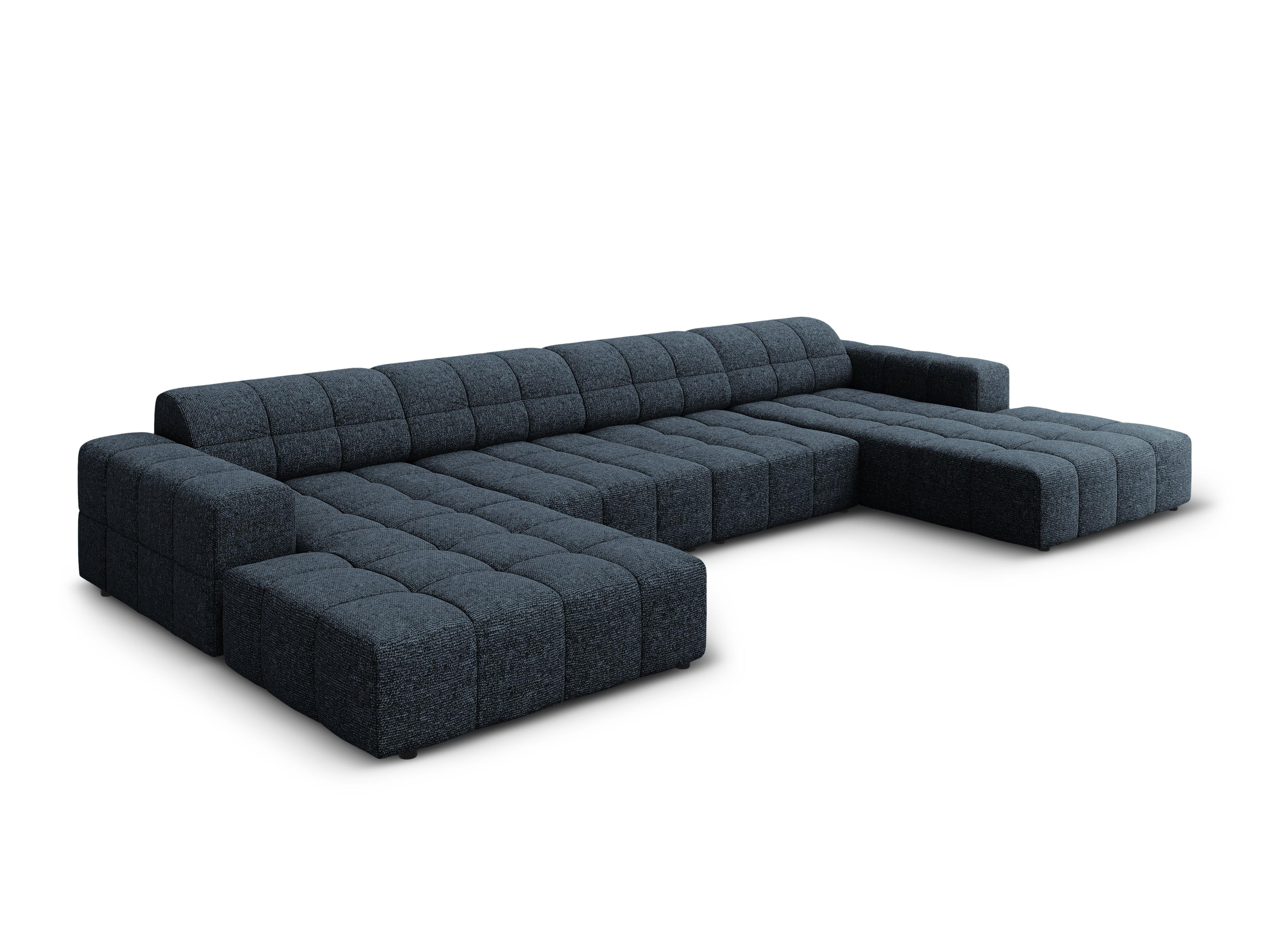 Sofa panoramiczna 6-osobowa CHICAGO niebieski szenil Cosmopolitan Design Eye on Design