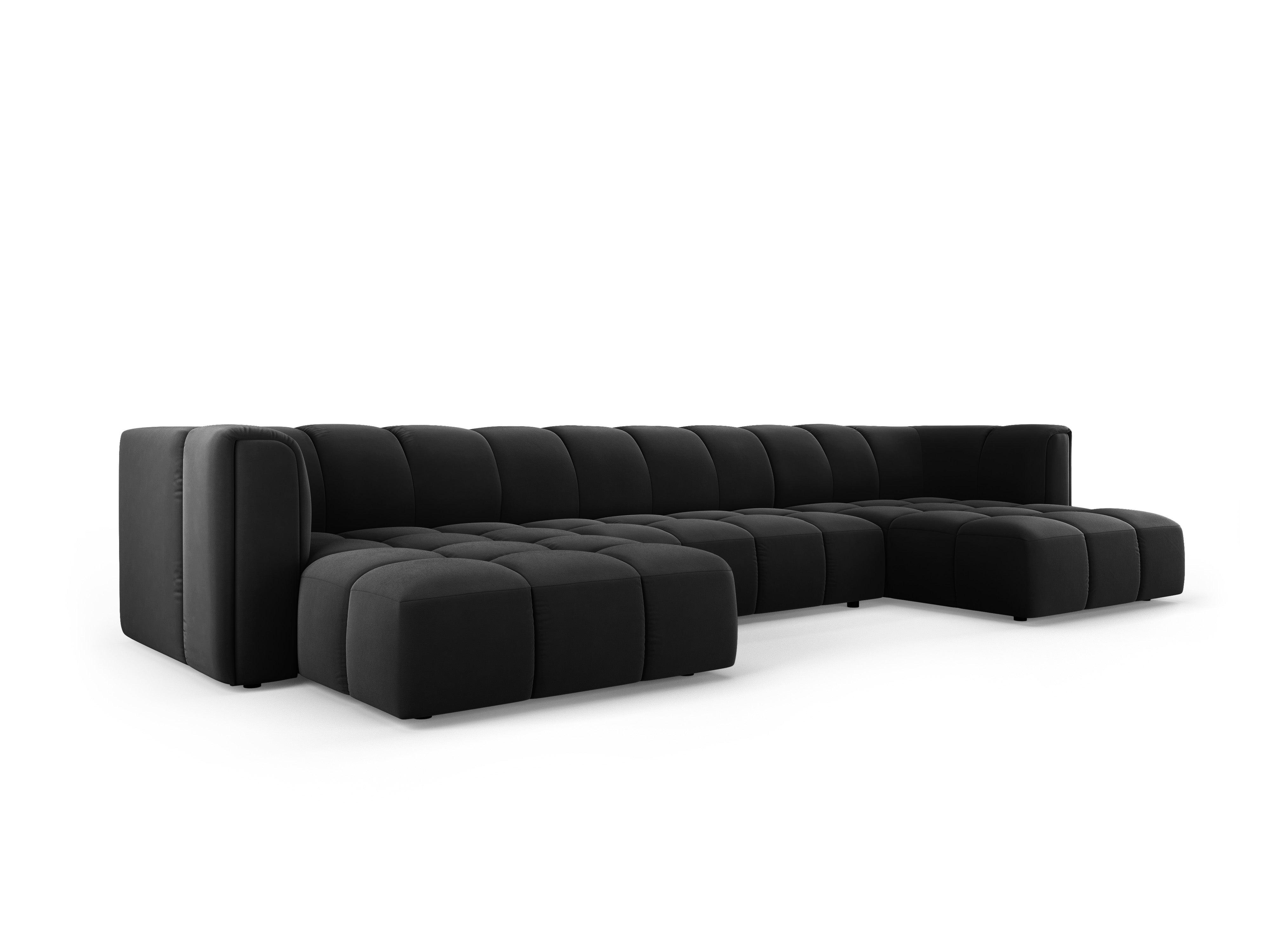 Sofa panoramiczna aksamitna FRANCESCA czarny Milo Casa Eye on Design
