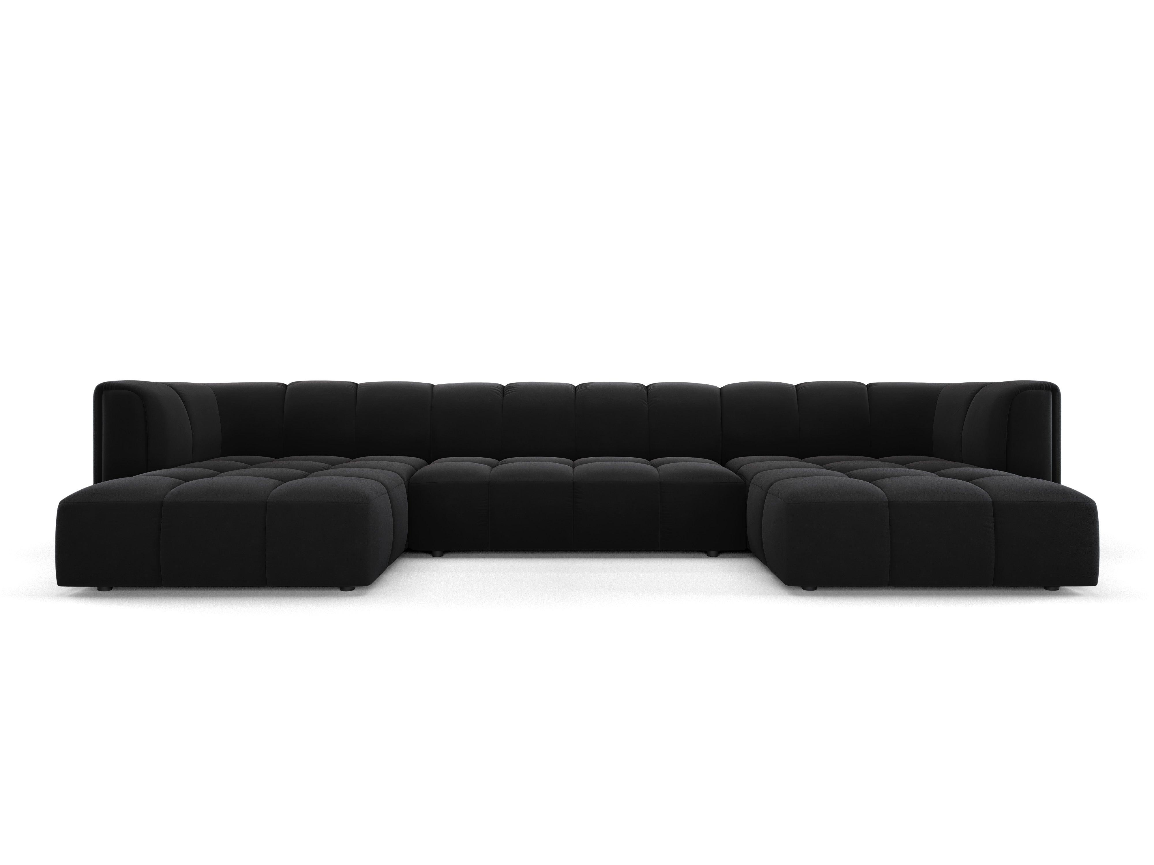 Sofa panoramiczna aksamitna FRANCESCA czarny Milo Casa Eye on Design