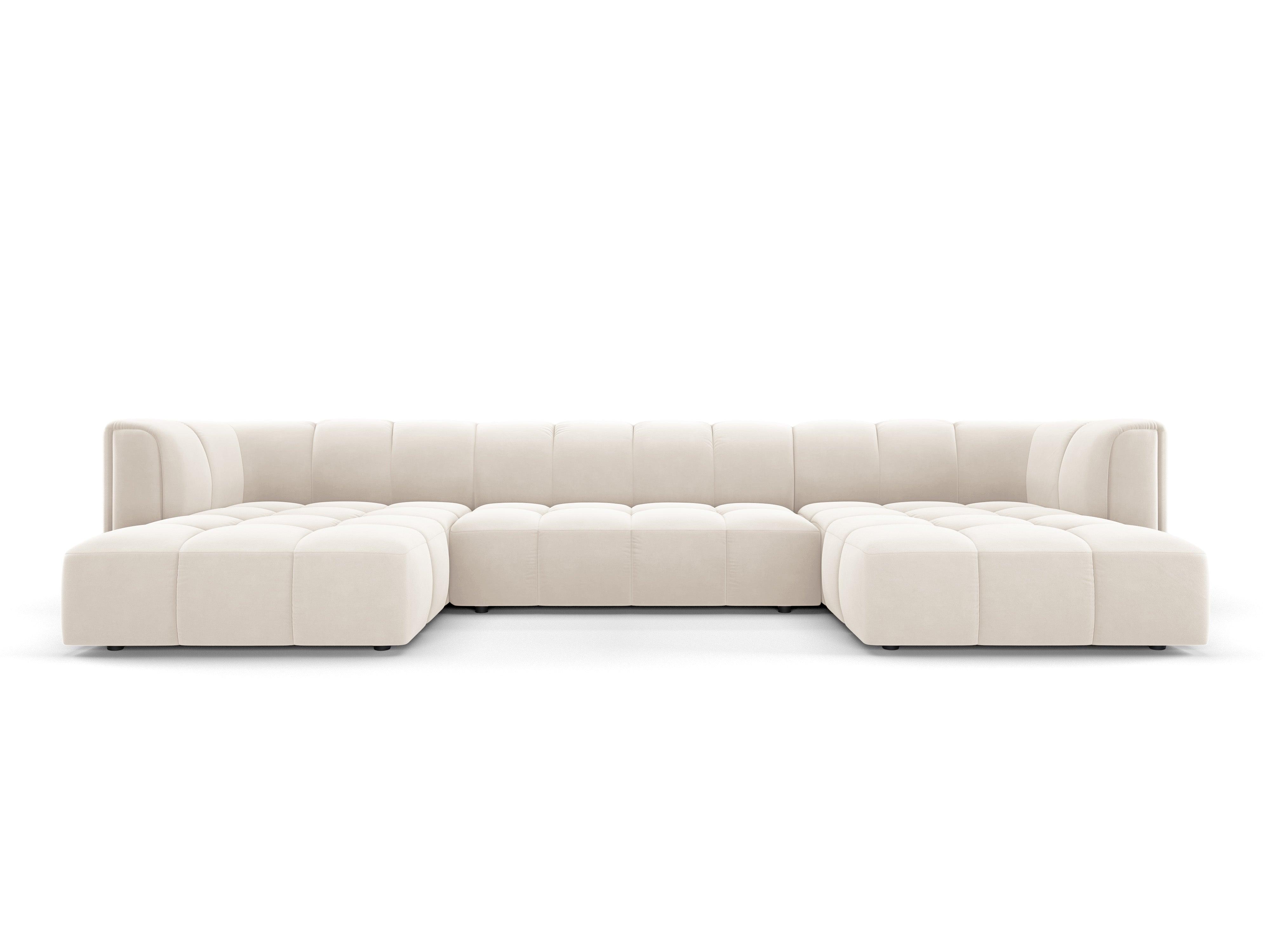 Sofa panoramiczna aksamitna FRANCESCA jasnobeżowy Milo Casa Eye on Design