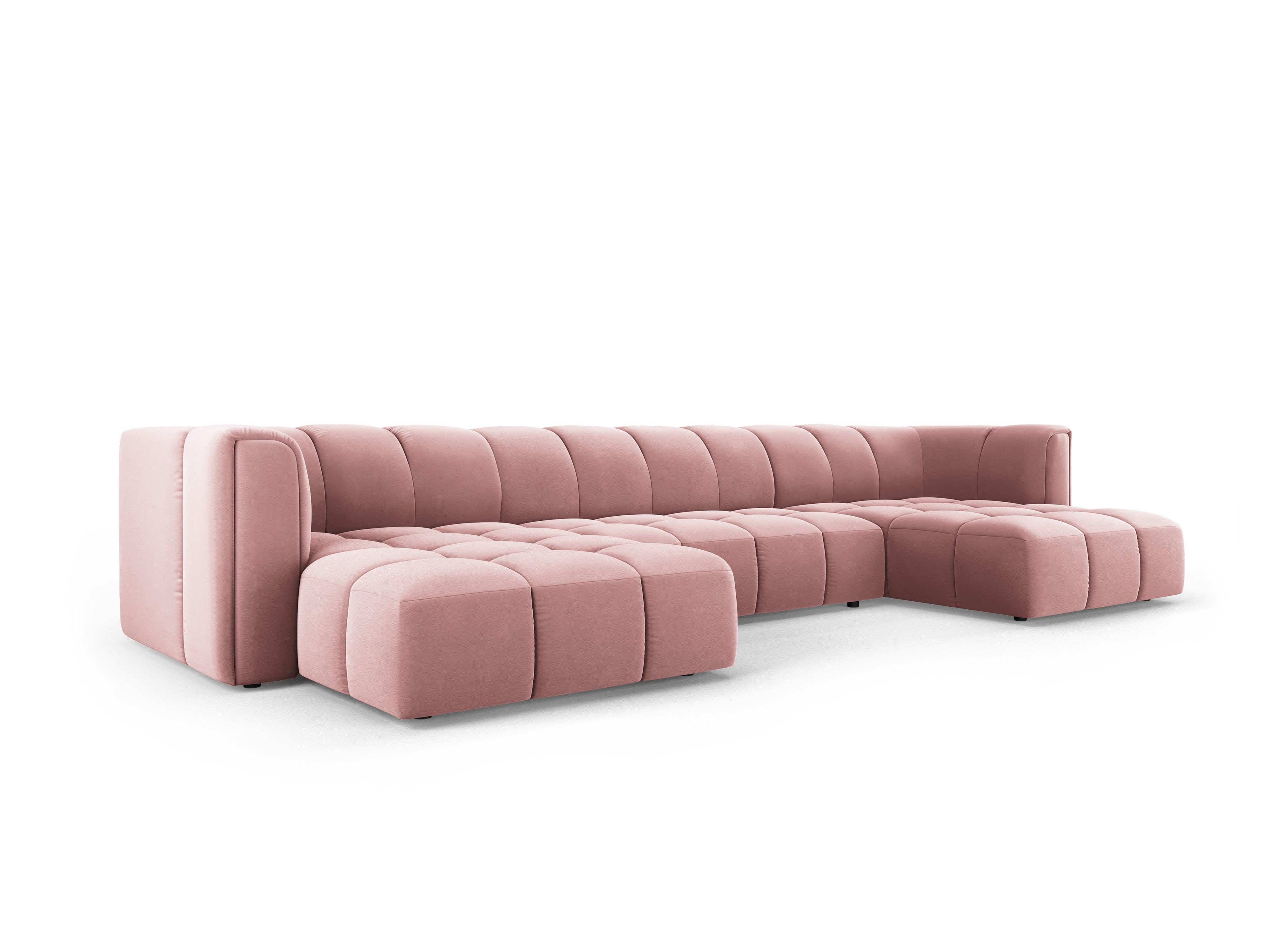 Sofa panoramiczna aksamitna FRANCESCA różowy Milo Casa Eye on Design