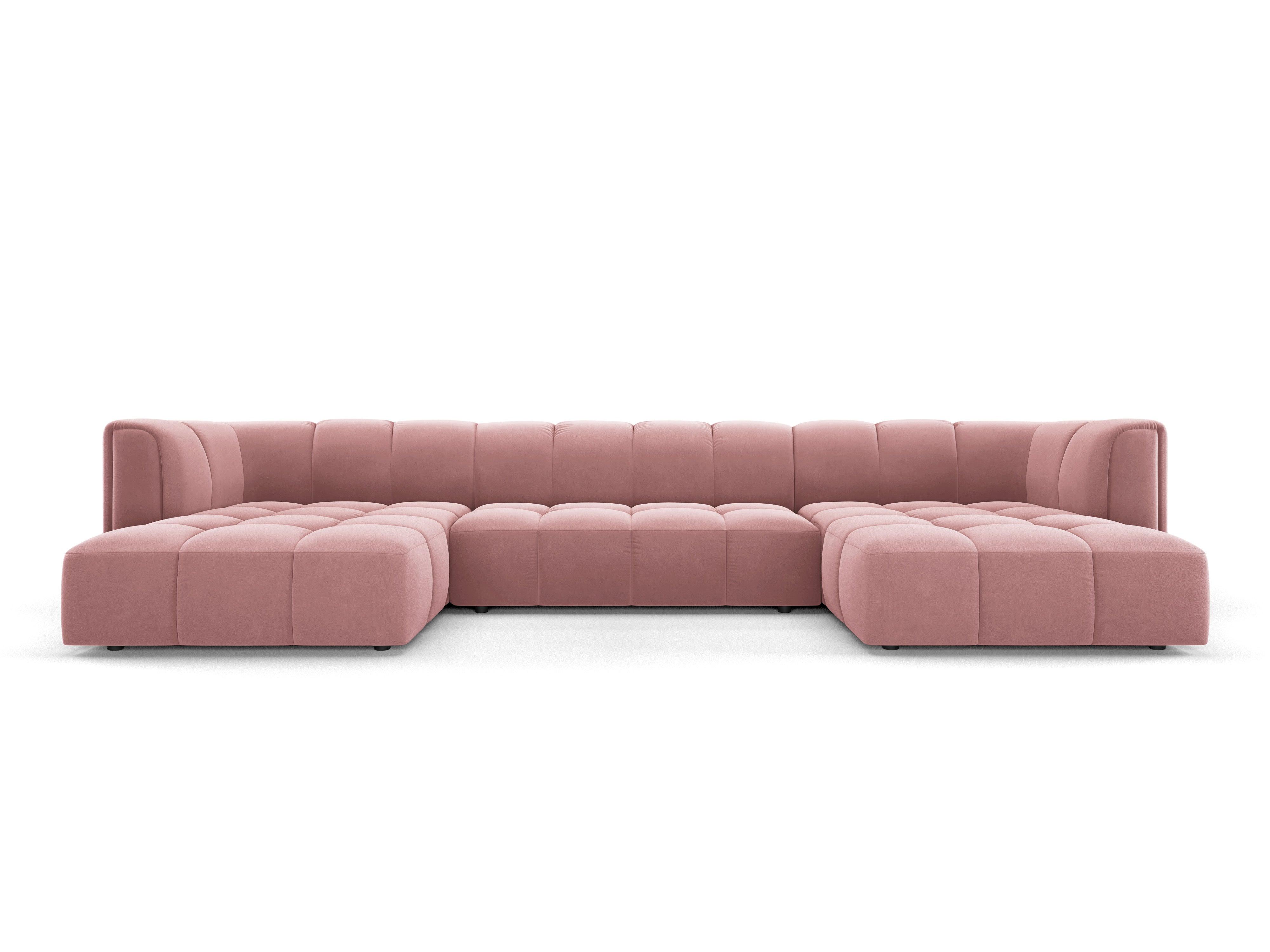 Sofa panoramiczna aksamitna FRANCESCA różowy Milo Casa Eye on Design