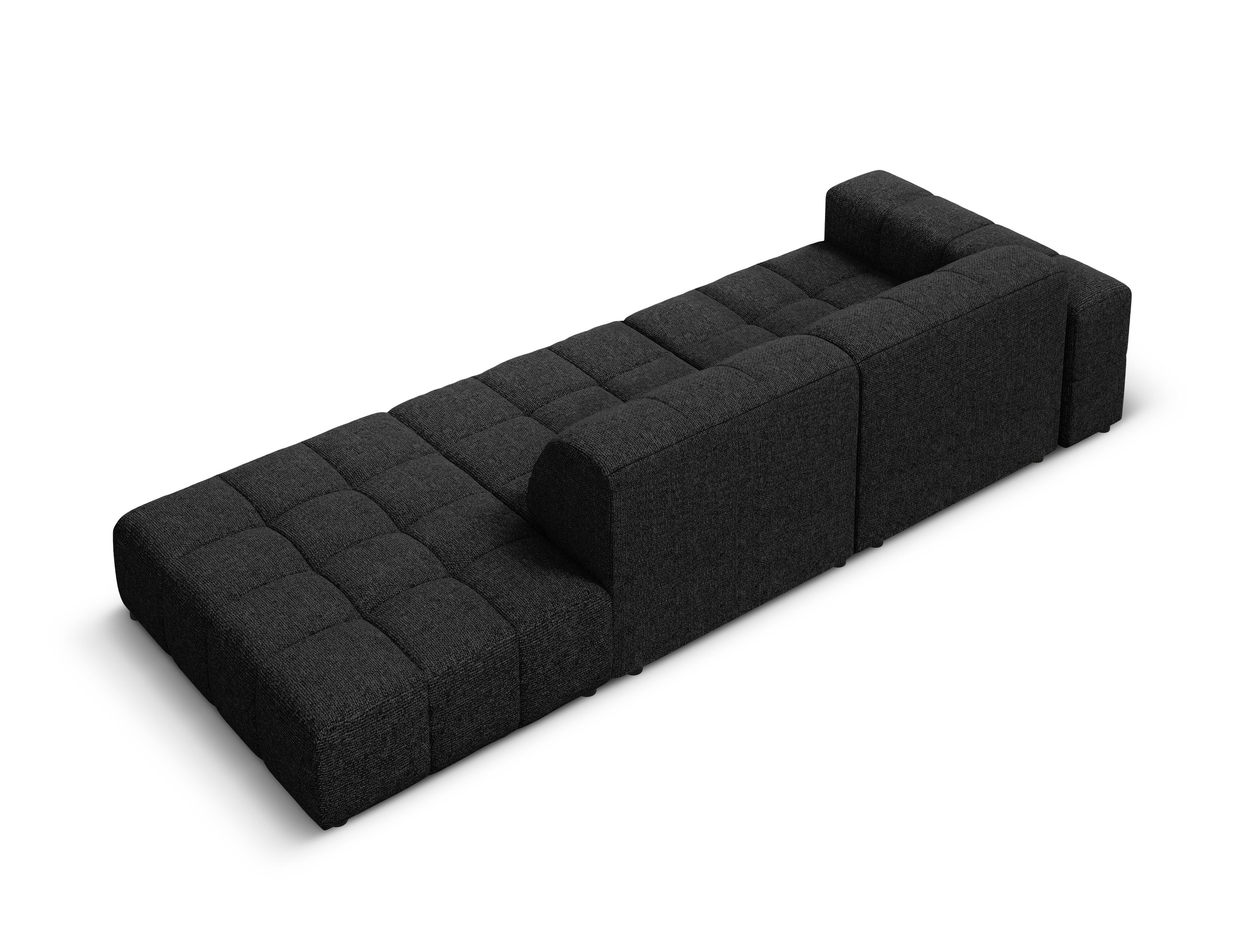 Sofa prawostronna 3-osobowa CHICAGO czarny szenil Cosmopolitan Design Eye on Design